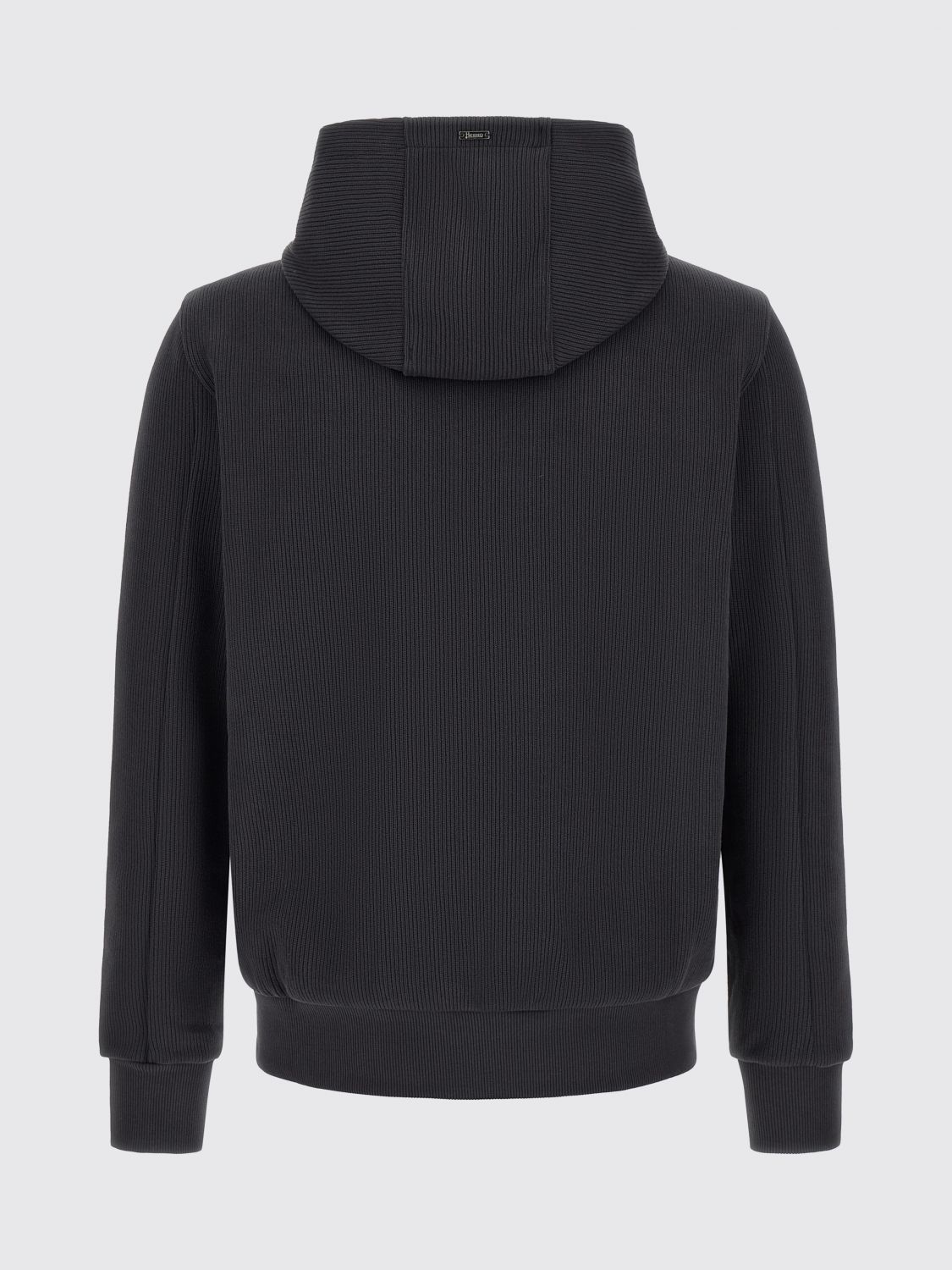 HERNO JACKET: Hooded Relaxed Fit Bomber Jacket Herno in Cotton and Nylon, Blue - Img 3