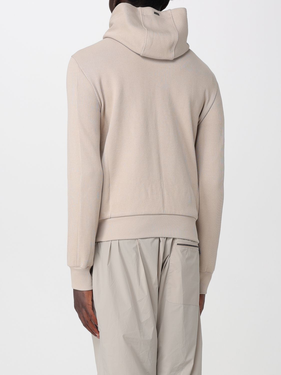 HERNO JACKET: Hooded Relaxed Fit Bomber Jacket Herno in Cotton and Nylon, Cream - Img 2