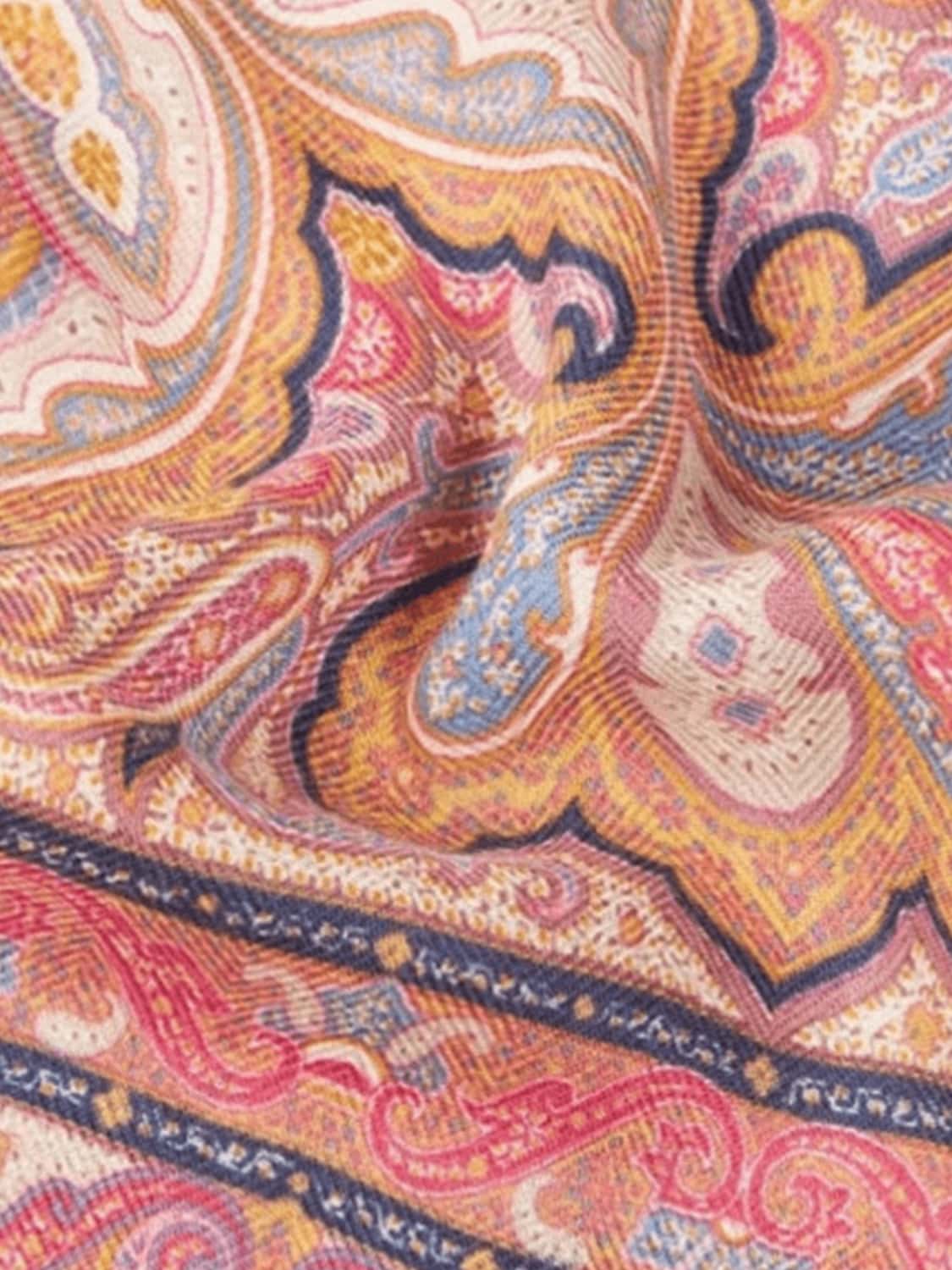 ETRO スカーフ: Etro ペイズリープリント カシミア＆シルクブレンド フリンジ付きスカーフ, ブラッシュピンク - Img 3