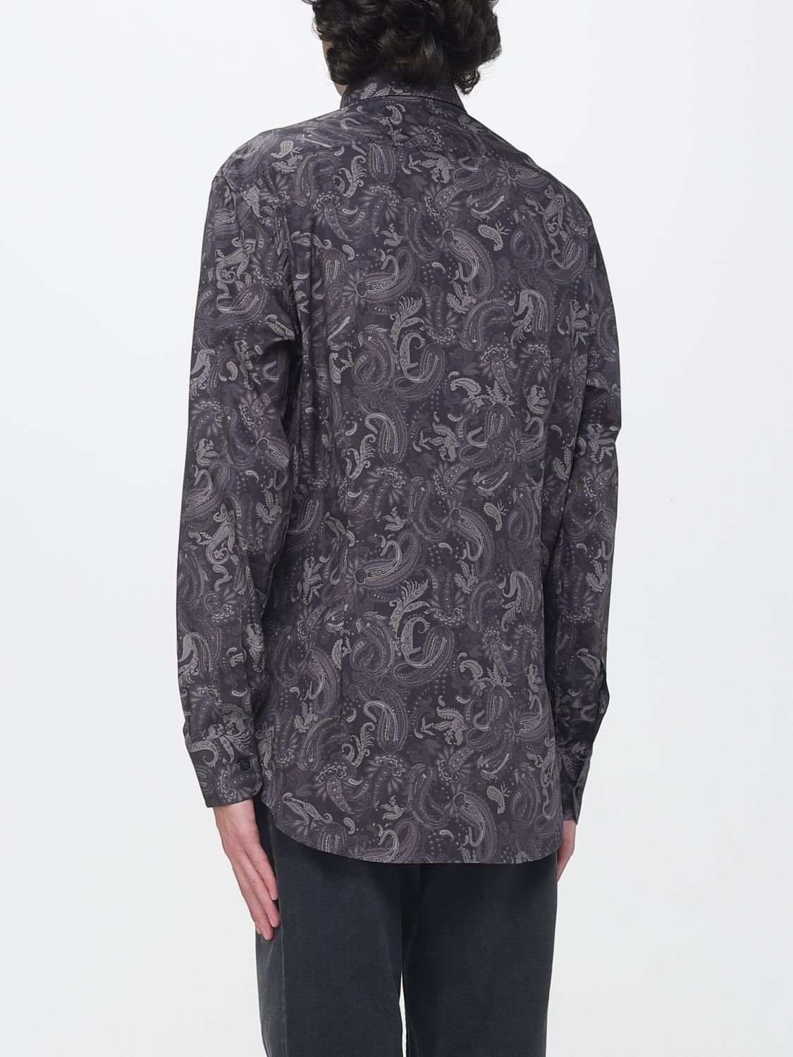 ETRO HEMD: Baumwollhemd Etro mit Paisley-Print und französischem Kragen, Braun - Img 3