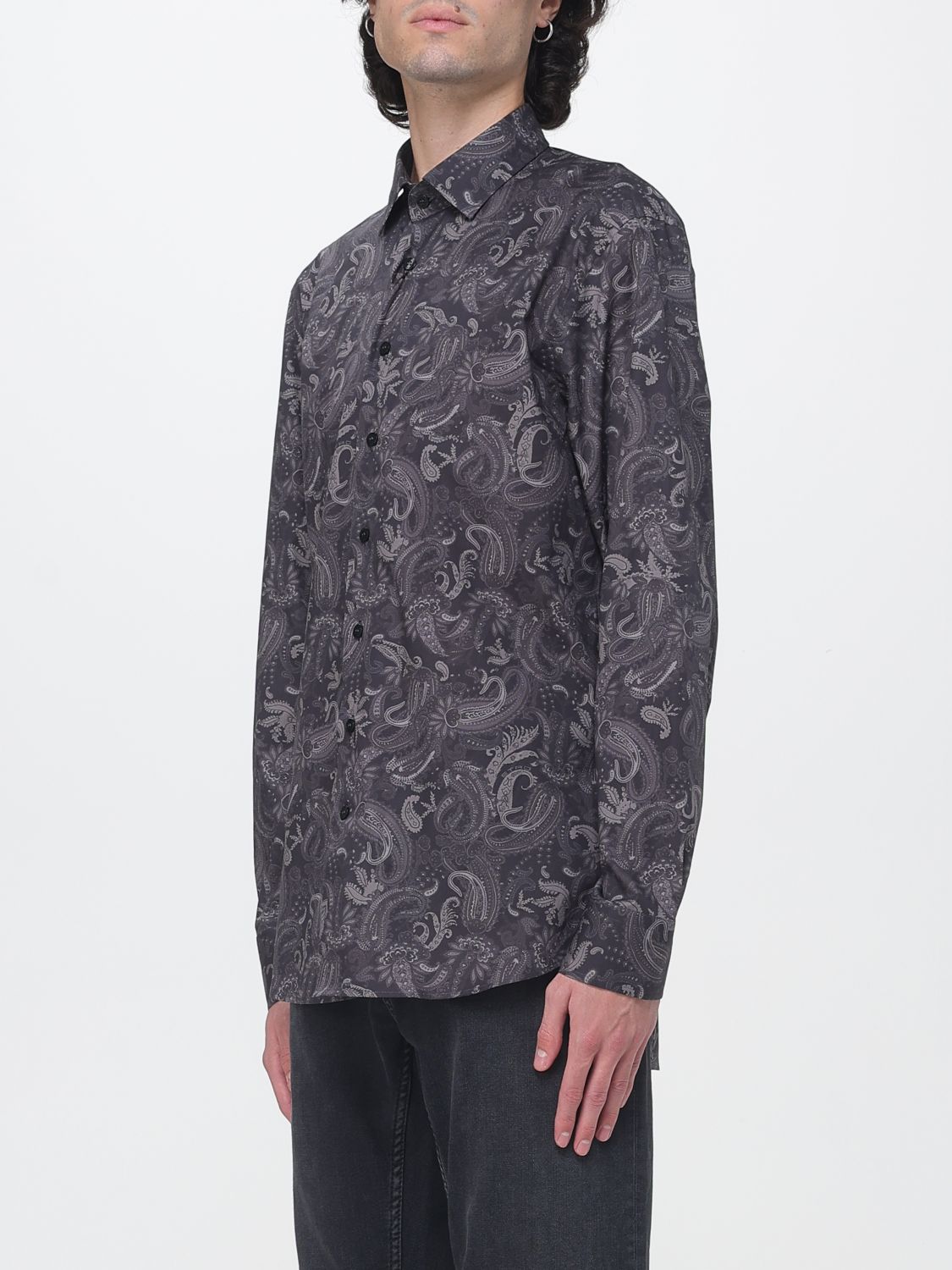 ETRO HEMD: Baumwollhemd Etro mit Paisley-Print und französischem Kragen, Braun - Img 4
