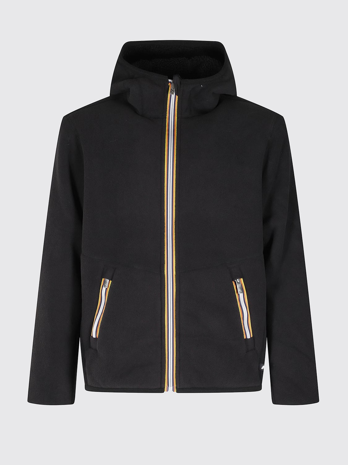 K-WAY SWEATSHIRT: Casual Zip-Up Hooded Sweatshirt K-Way Crafted from Soft Sherpa Fleece, Black - Img 4