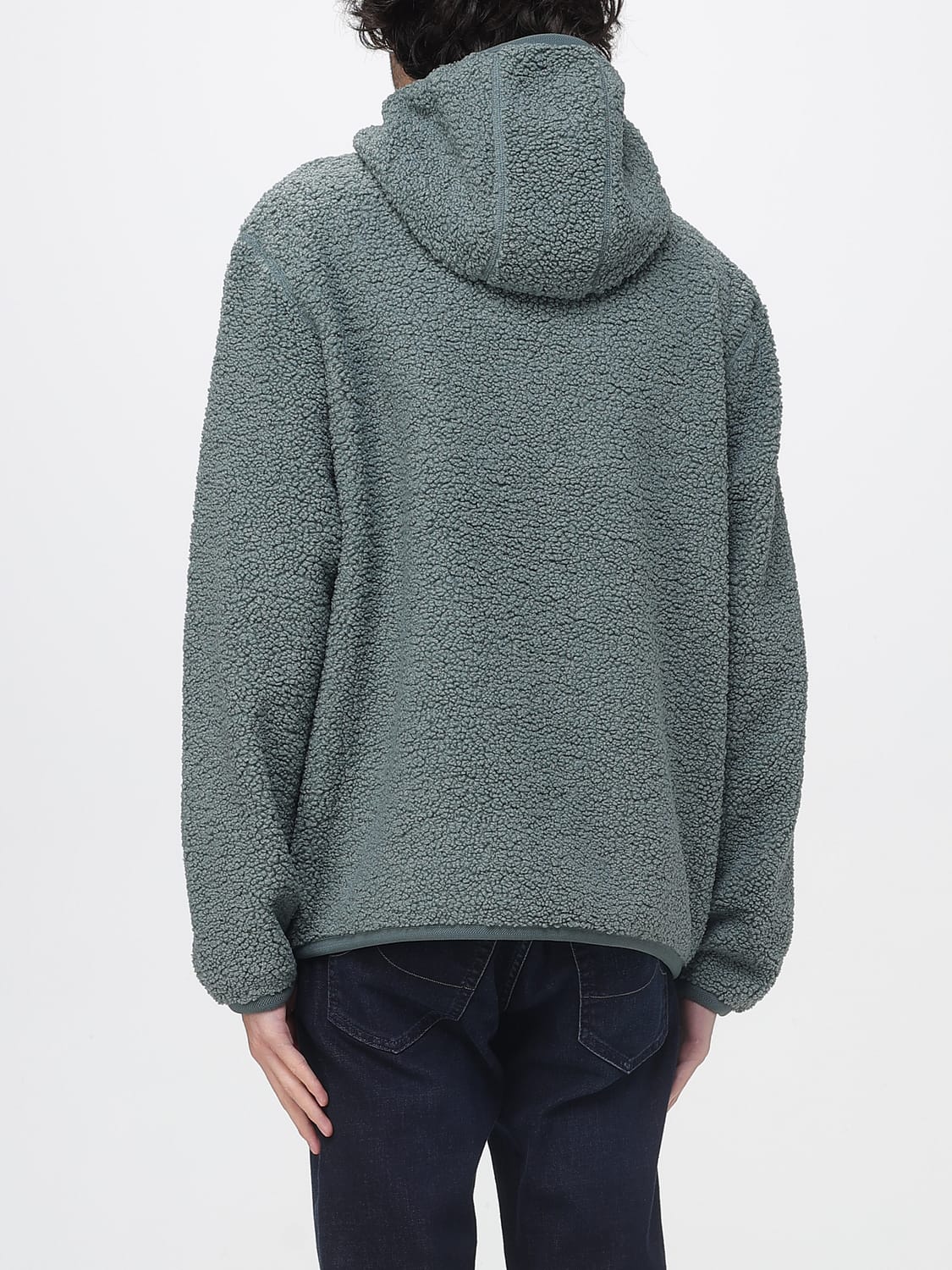 K-WAY SWEATSHIRT: Casual Zip-Up Hooded Sweatshirt K-Way Crafted from Soft Sherpa Fleece, Bottle Green - Img 2