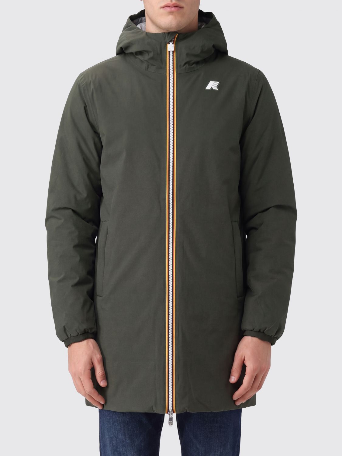 K-WAY JACKET: Jacob Reversible Waterproof Hooded Windbreaker Jacket K-Way in Nylon, Acid Green - Img 1