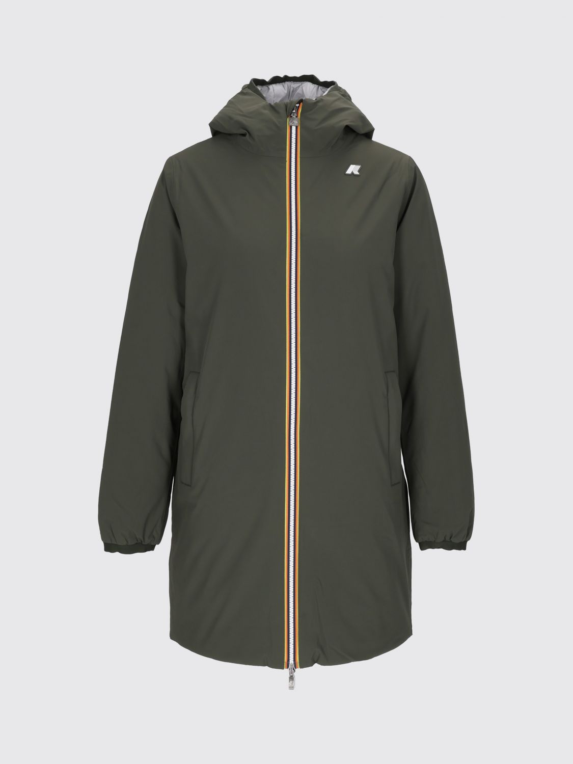 K-WAY JACKET: Jacob Reversible Waterproof Hooded Windbreaker Jacket K-Way in Nylon, Acid Green - Img 2