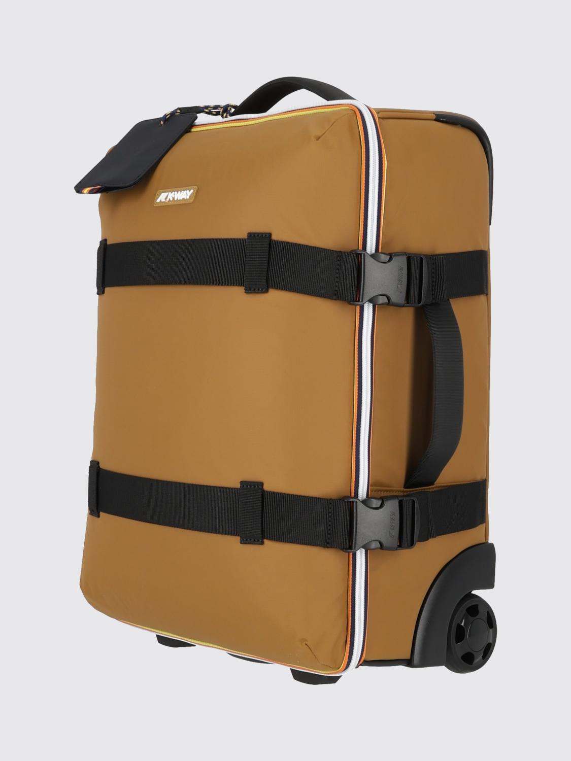 K-WAY TRAVEL BAG: K-Way Blossac S Recycled Ripstop Nylon Trolley Suitcase, Brown - Img 2