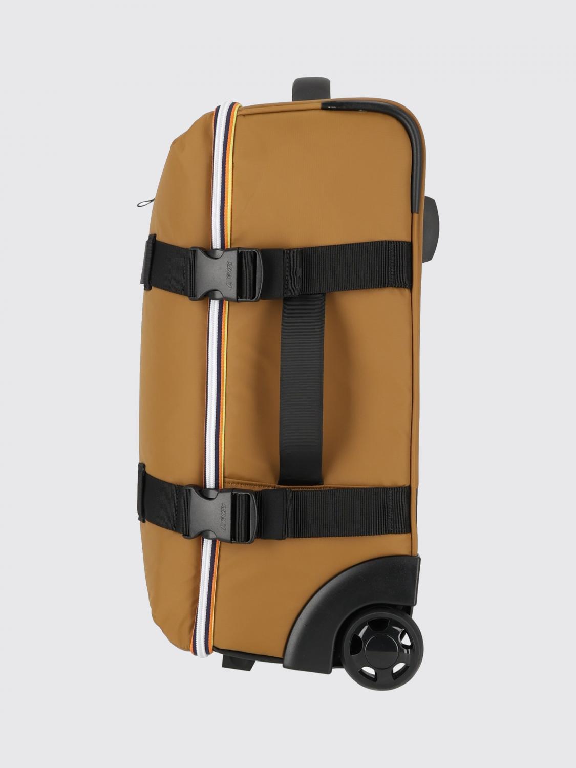 K-WAY TRAVEL BAG: K-Way Blossac S Recycled Ripstop Nylon Trolley Suitcase, Brown - Img 3