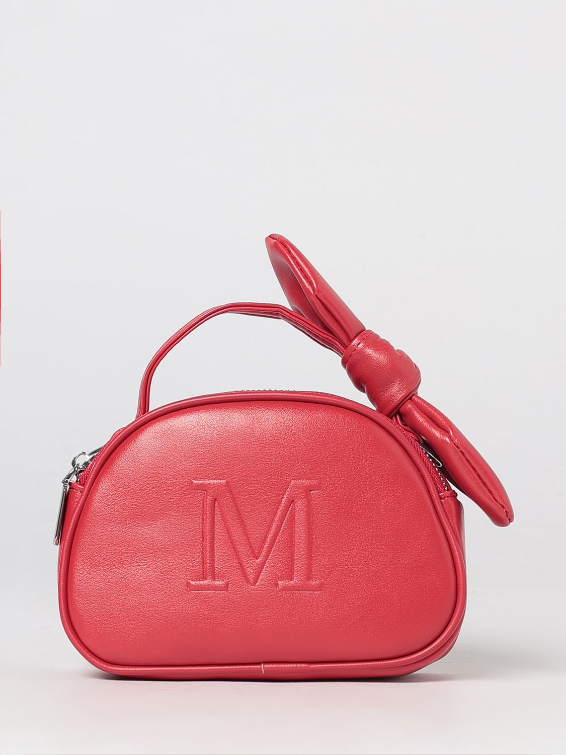 MONNALISA BORSA: Borsa a bauletto Monnalisa da bambina in pelle sintetica con fiocco e monogram, Rosso - Img 1