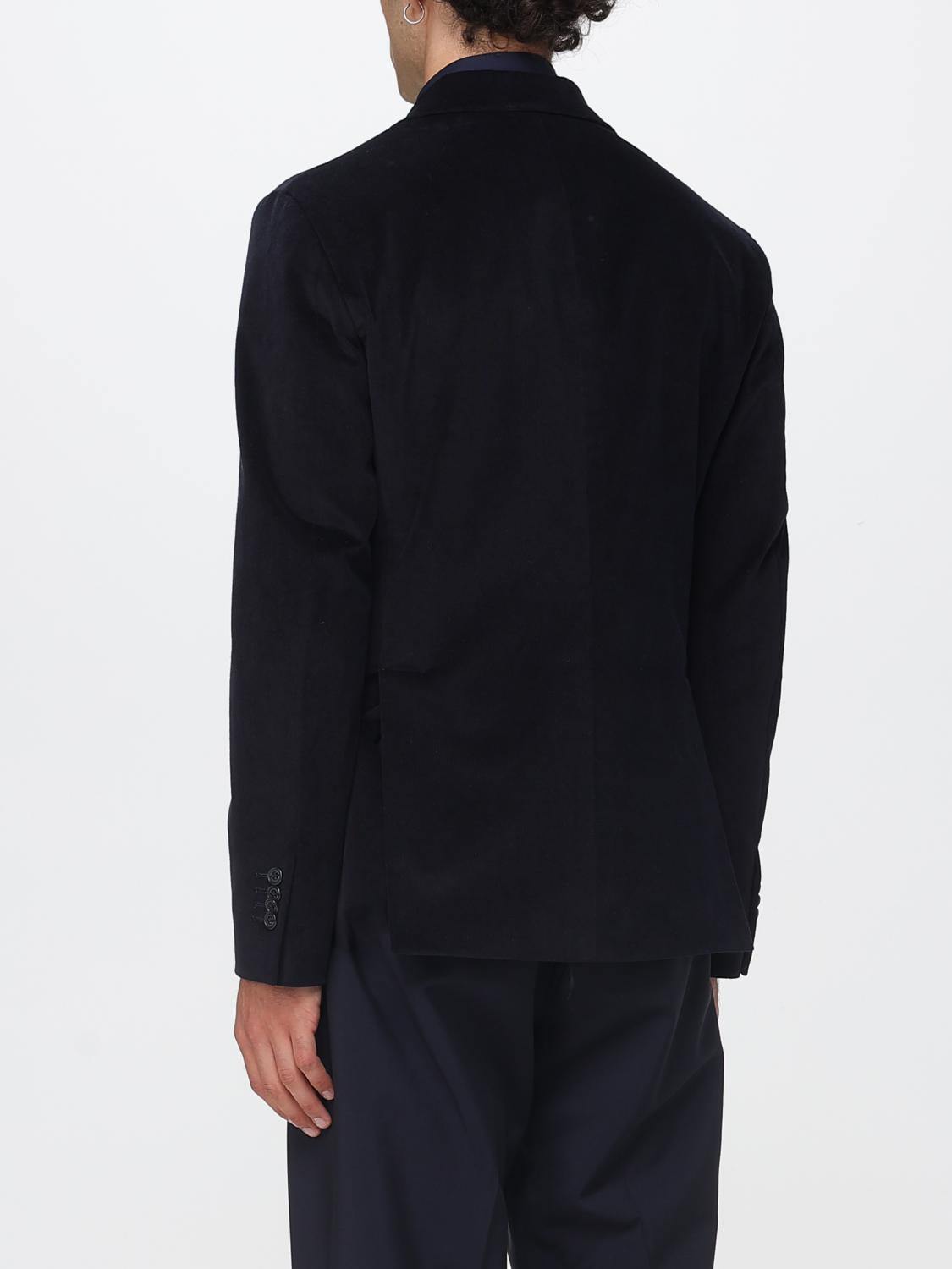 BROOKSFIELD JACKET: Brooksfield Single-Breasted Blazer in Stretch-Cotton Corduroy with Patch Pockets, Navy - Img 2