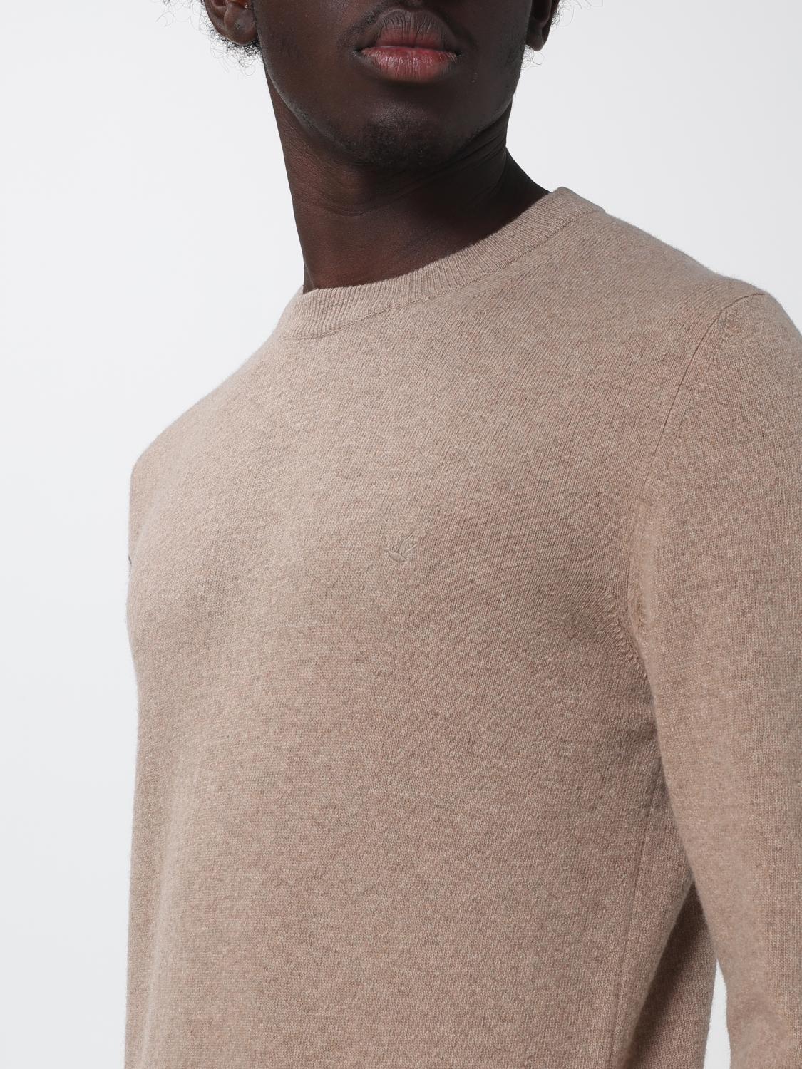 BROOKSFIELD SWEATER: Crew-Neck Wool Jumper Brooksfield with Ribbed Cuffs and Hem, Beige - Img 3