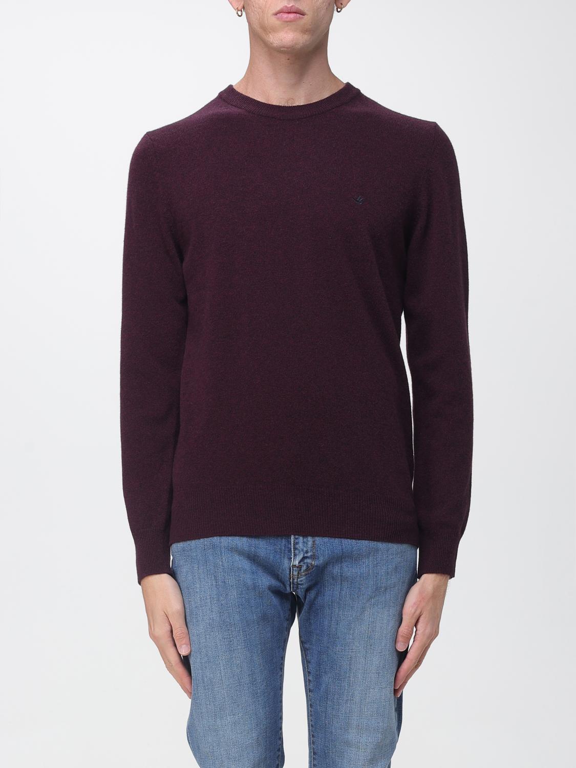 BROOKSFIELD SWEATER: Crew-Neck Wool Jumper Brooksfield with Ribbed Cuffs and Hem, Brown - Img 1