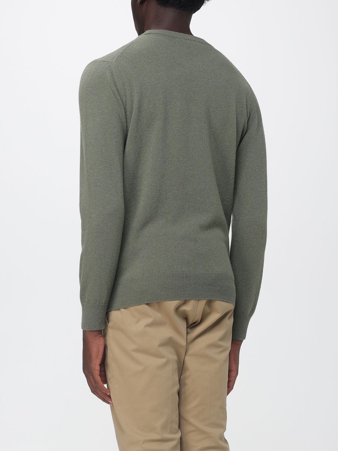 BROOKSFIELD SWEATER: Crew-Neck Wool Jumper Brooksfield with Ribbed Cuffs and Hem, Sage - Img 2