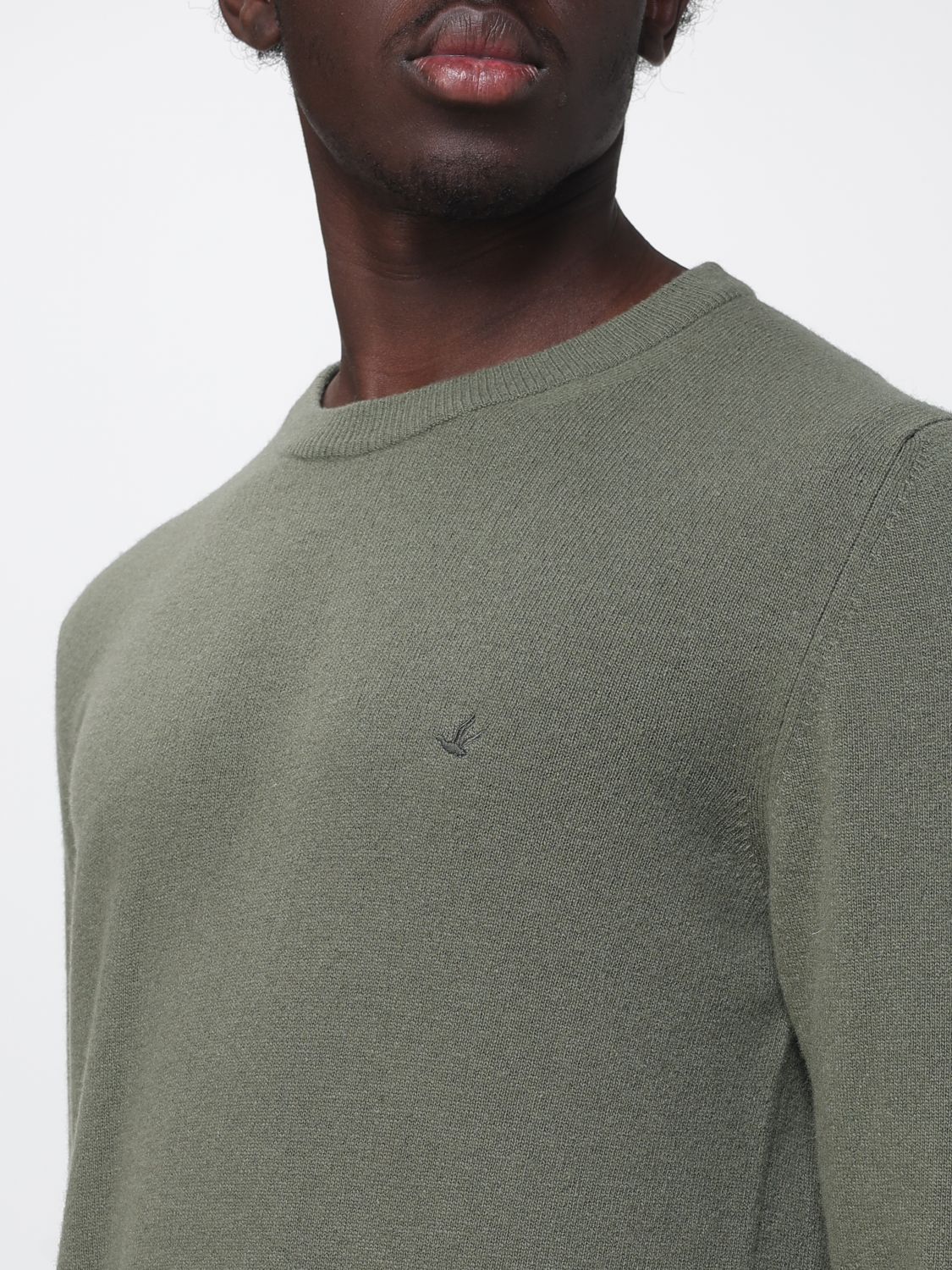 BROOKSFIELD SWEATER: Crew-Neck Wool Jumper Brooksfield with Ribbed Cuffs and Hem, Sage - Img 3