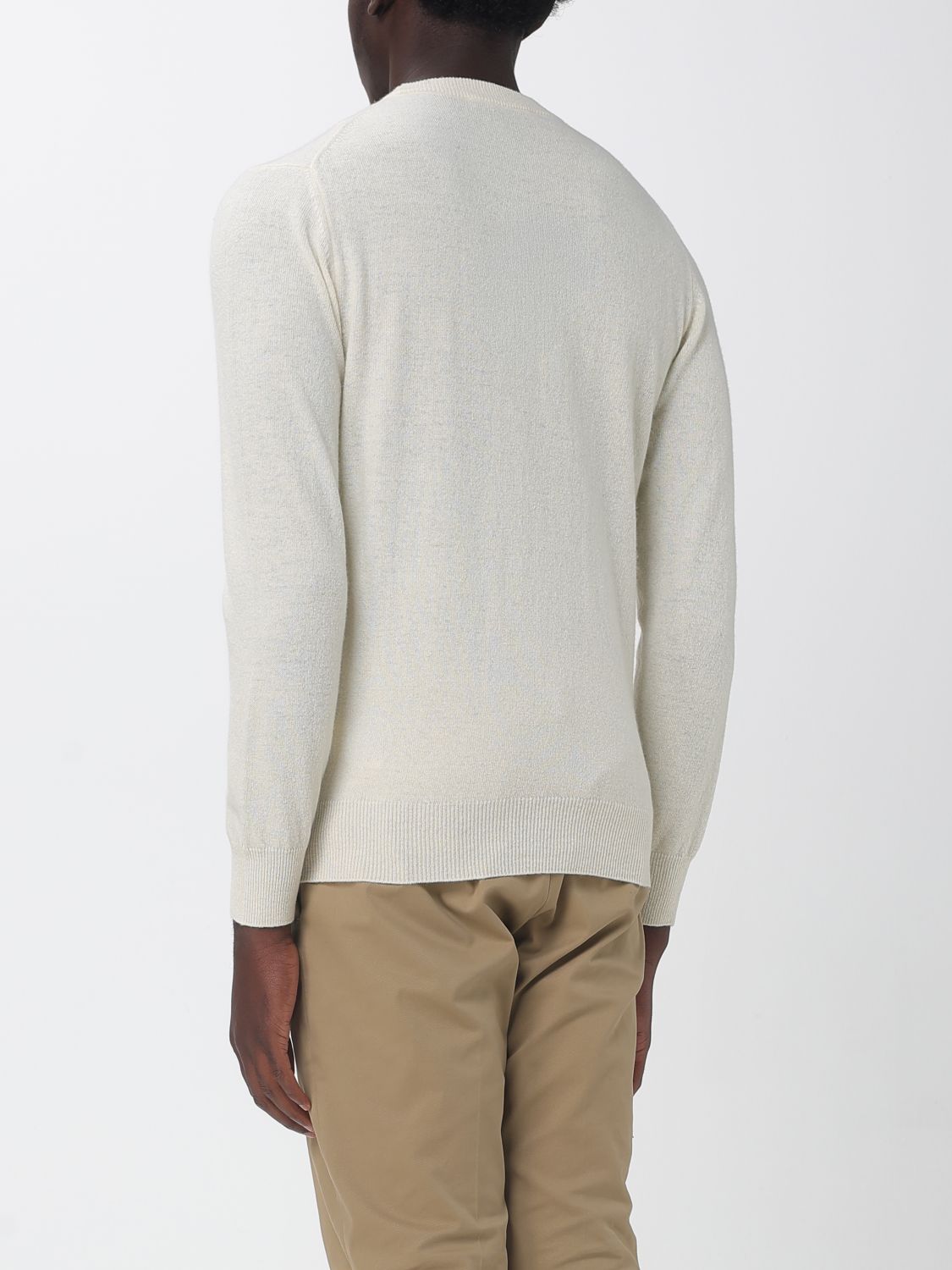 BROOKSFIELD SWEATER: Crew-Neck Wool Jumper Brooksfield with Ribbed Cuffs and Hem, Yellow Cream - Img 2