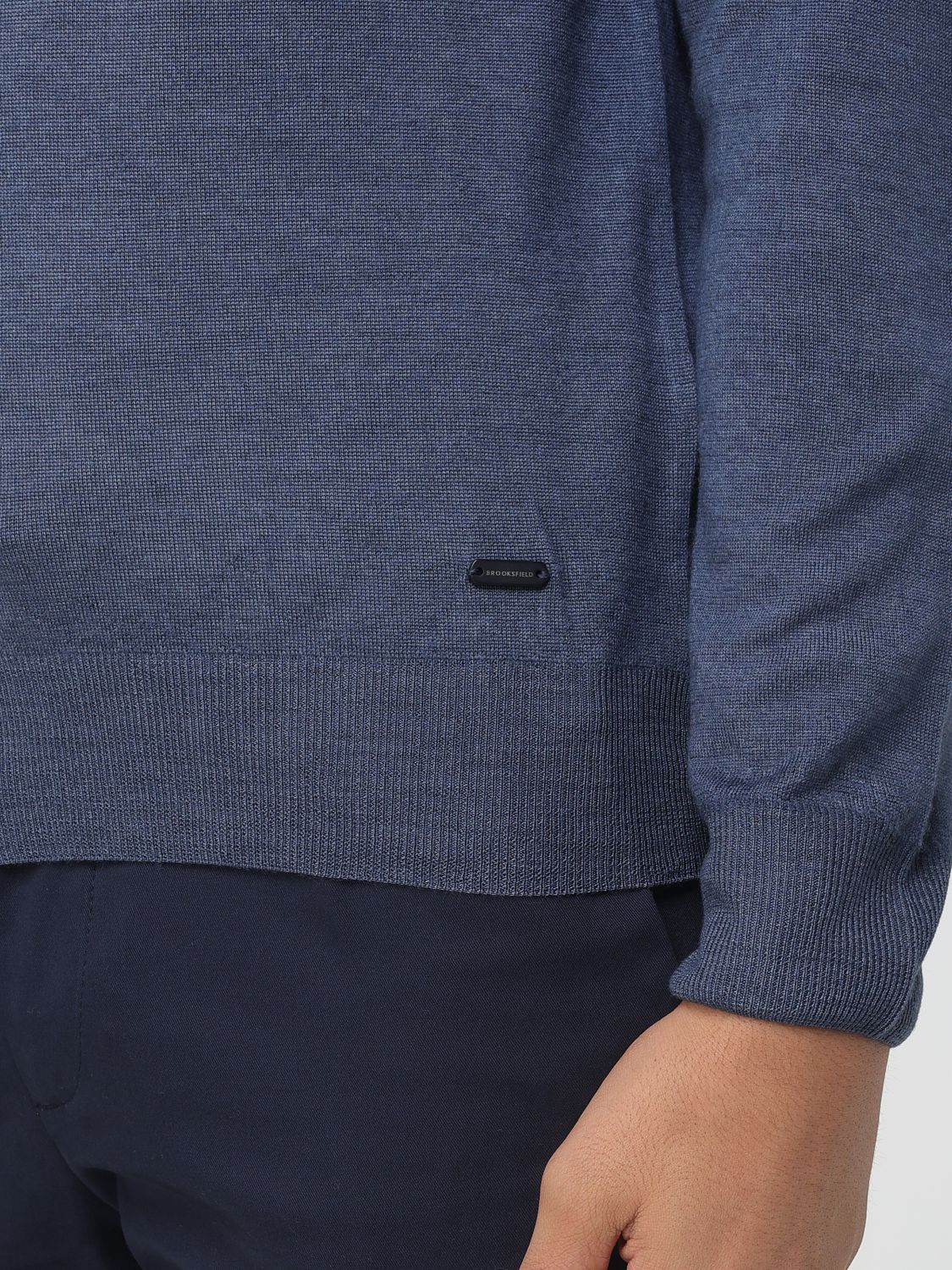 BROOKSFIELD PULLOVER: Woll-Cardigan Brooksfield mit Schalkragen und Knopfverschluss, Hellblau - Img 3