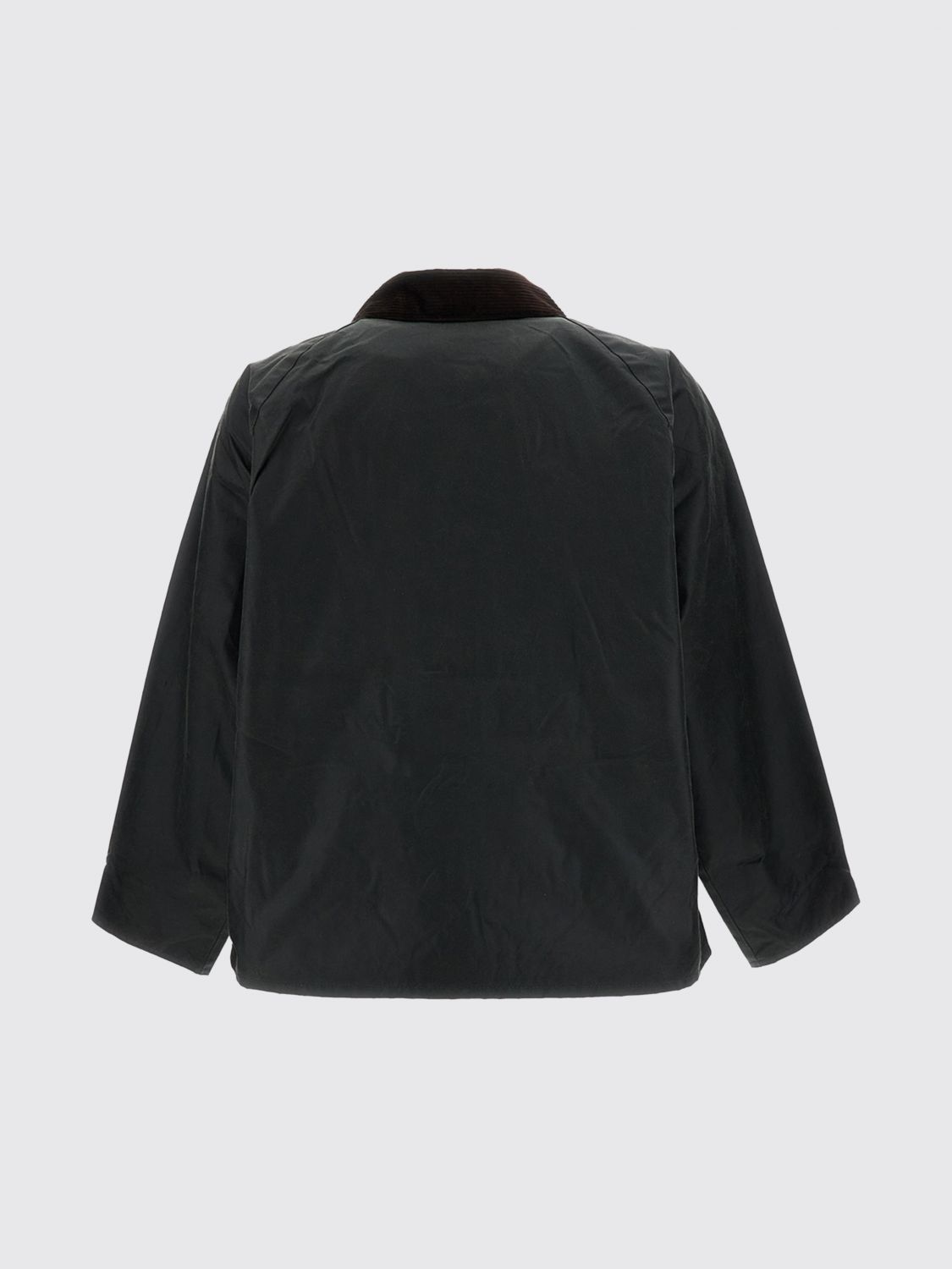 BARBOUR JACKET: Transport Short Waxed Cotton Jacket Barbour with Corduroy Collar, Green - Img 3