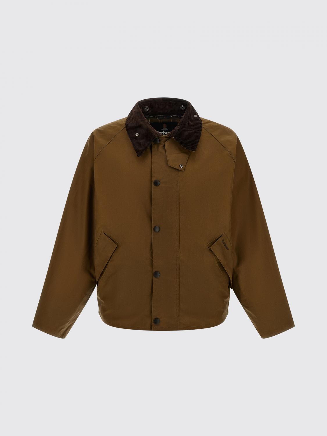 BARBOUR JACKE: Kurze Wachsjacke Transport Barbour aus Baumwolle mit Cordkragen, Braun - Img 2