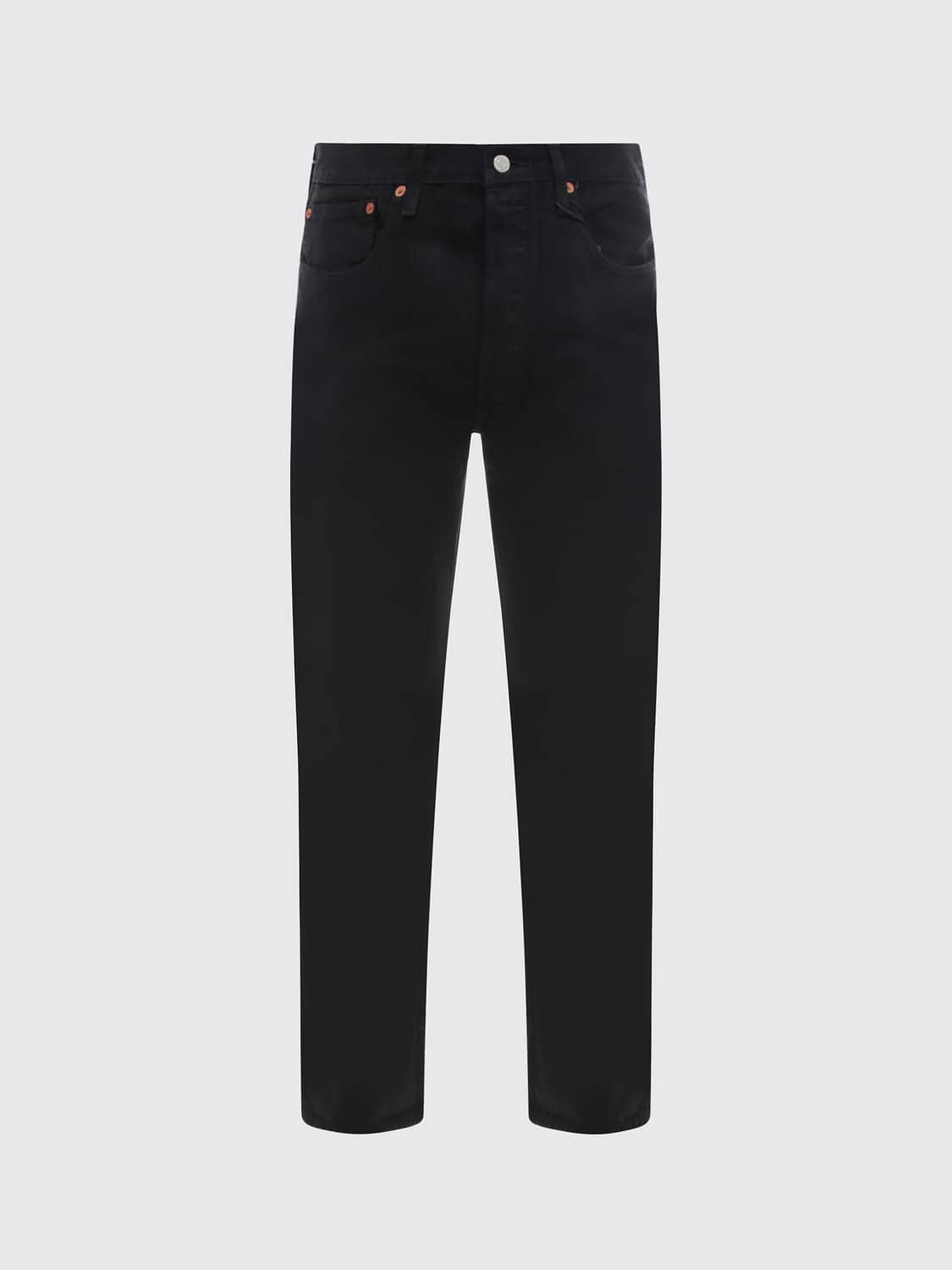 LEVI'S JEANS: Jean 501® Levi's à jambe droite en denim de coton avec taille mi-haute, Noir - Img 2