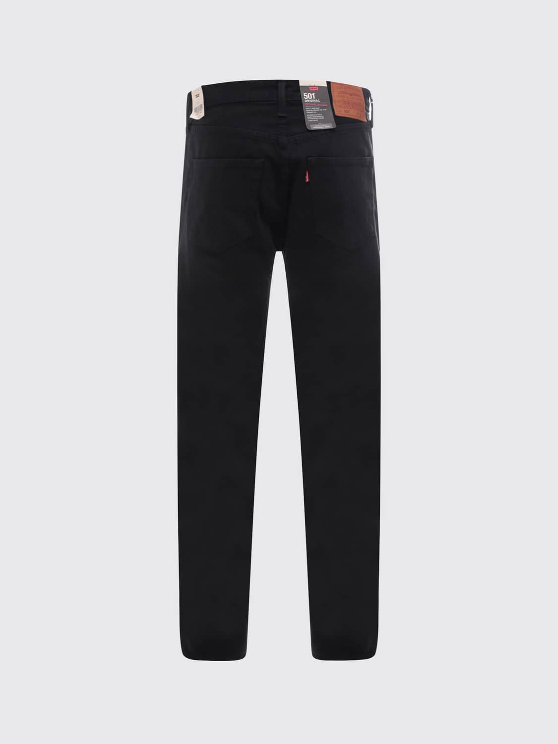LEVI'S JEANS: Jean 501® Levi's à jambe droite en denim de coton avec taille mi-haute, Noir - Img 3