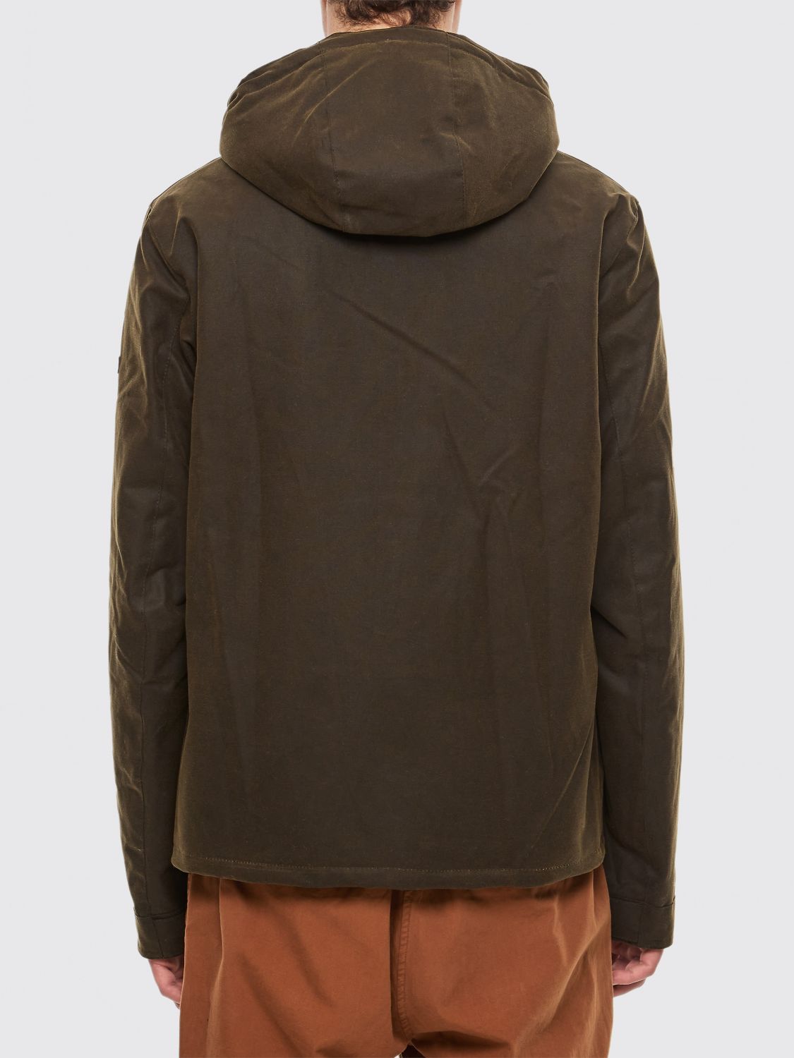 BARBOUR 外套: BARBOUR 带贴袋的连帽蜡棉夹克, 绿色 - Img 3