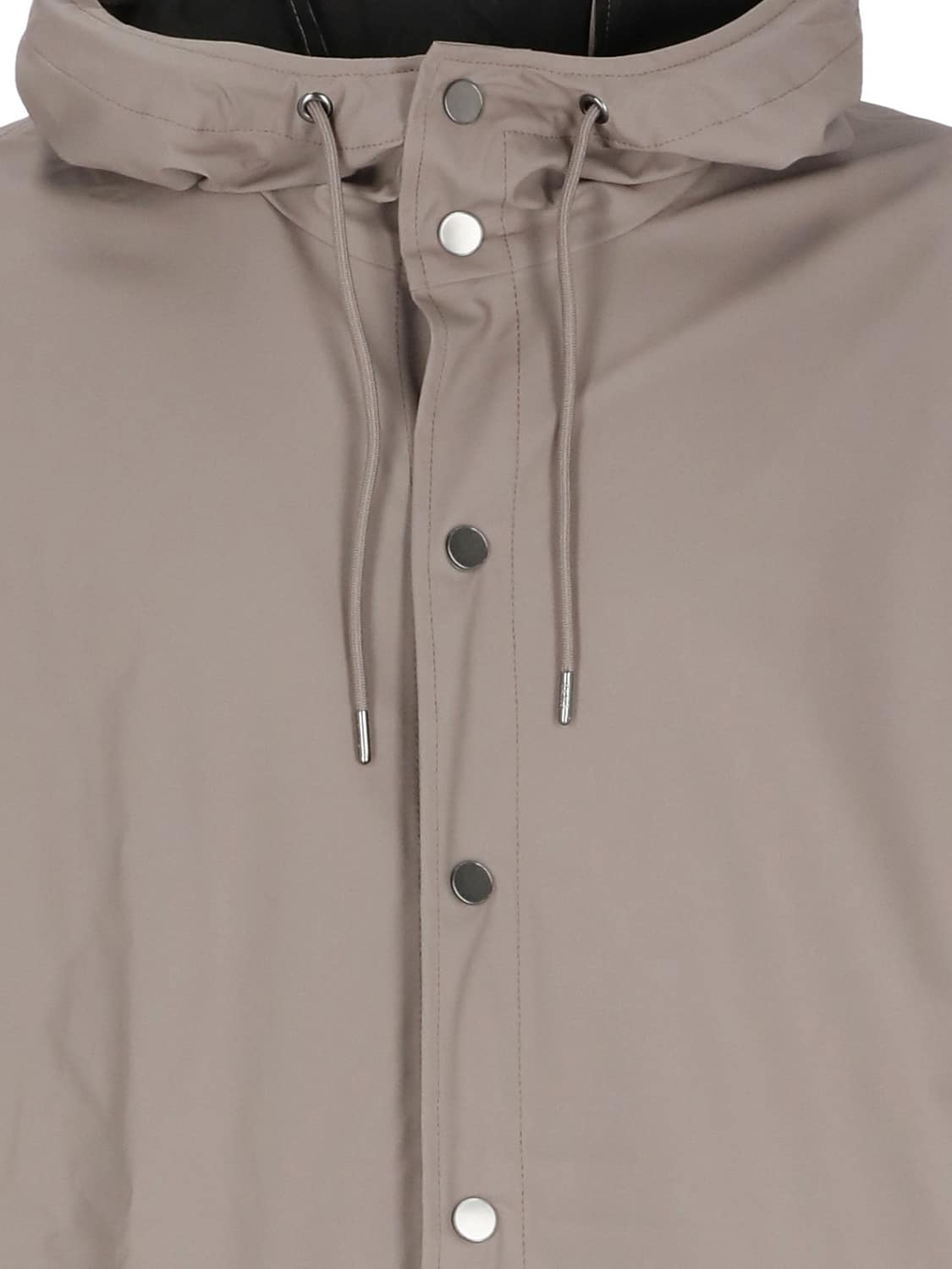 RAINS JACKET: Rains Knee-Length Hooded Raincoat in Recycled Technical Fabric, Grey - Img 4