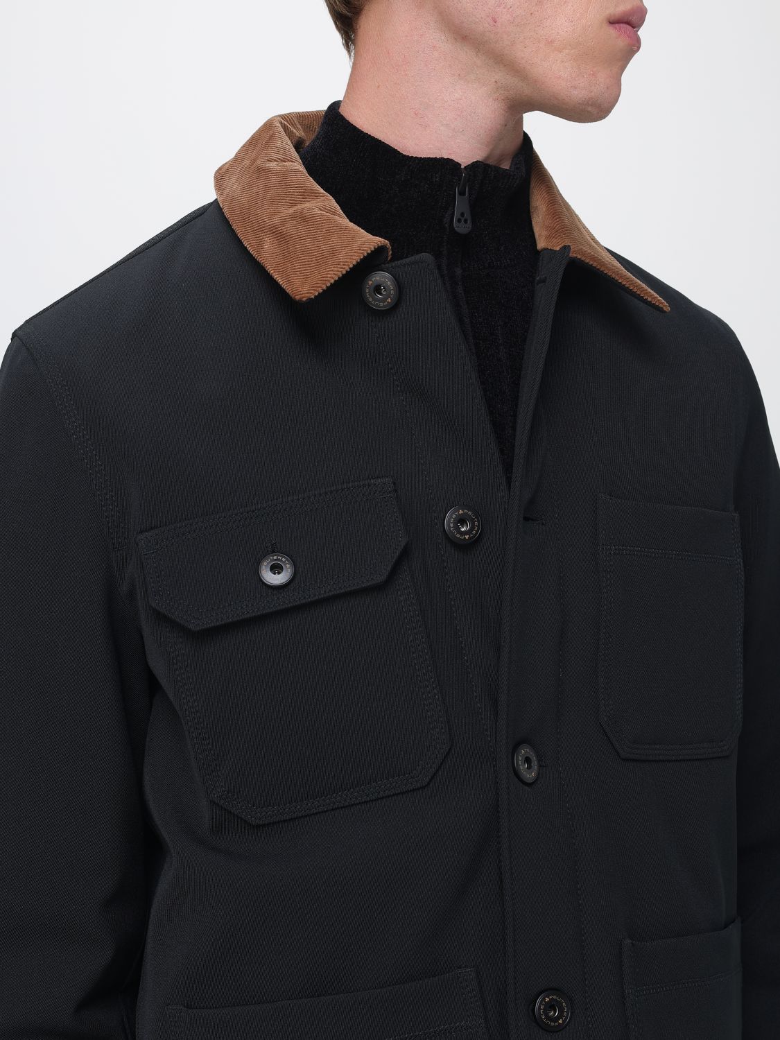 PEUTEREY JACKET: Peuterey Bergher Cotton Drill Windbreaker Jacket with PrimaLoft® Padding, Black - Img 4