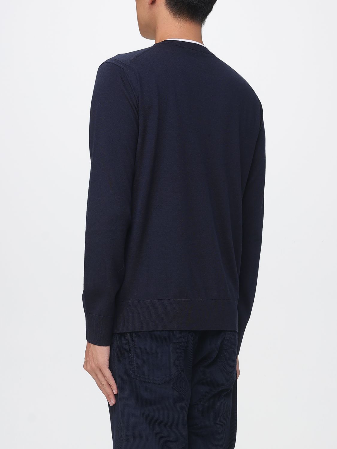 PAOLO PECORA PULL: Pull à col rond Paolo Pecora en pure laine avec manches longues et bords côtelés, Bleu - Img 2