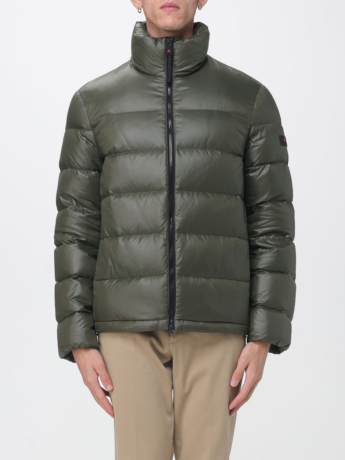 PEUTEREY JACKET: Peuterey Keke Water-Repellent Quilted Nylon Down Jacket with High Neck, Military - Img 1