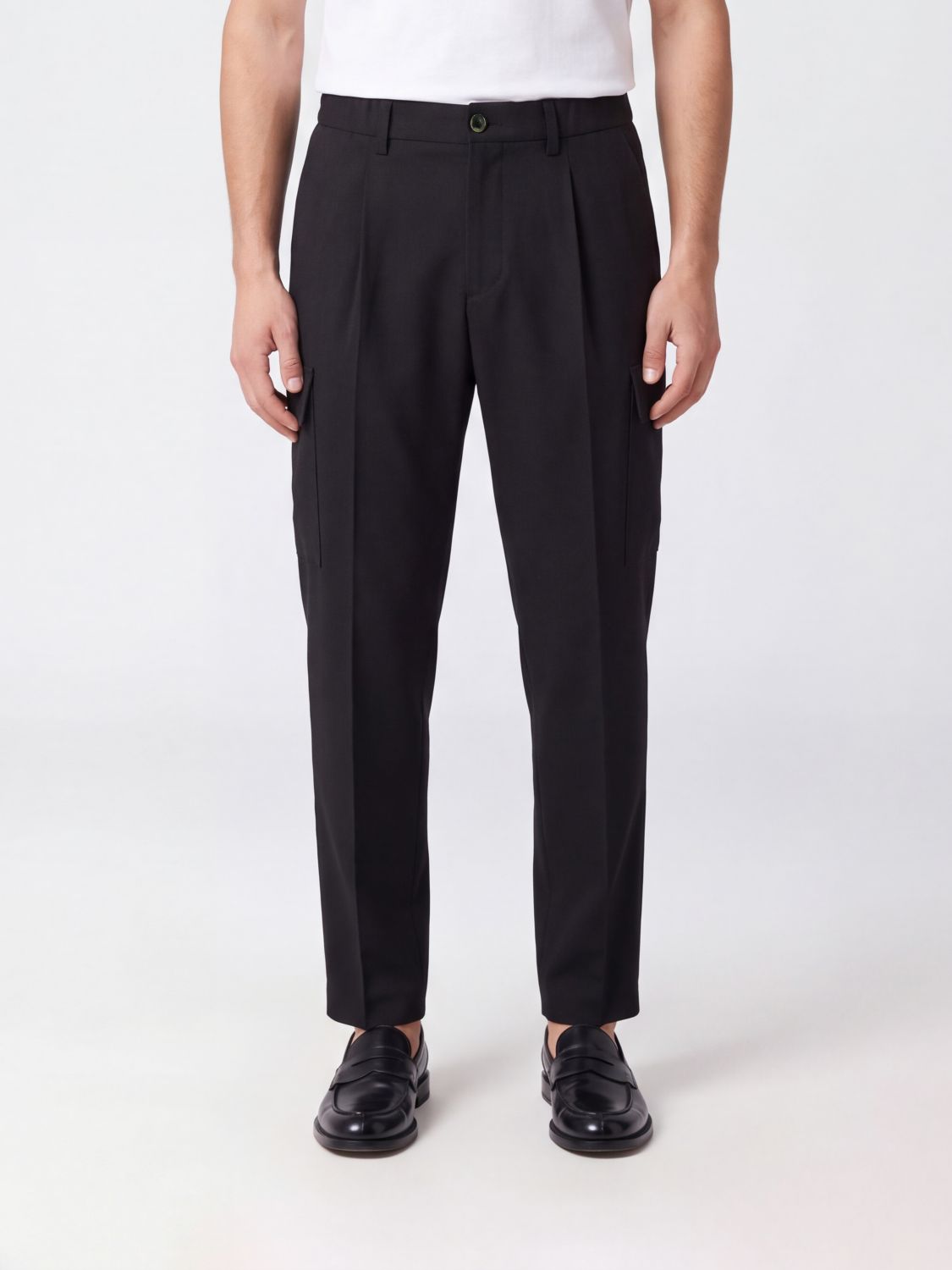 HERNO HOSE: Herno Cargohose mit geradem Bein aus technischem Gewebe und mittelhohem Bund, Charcoal - Img 1