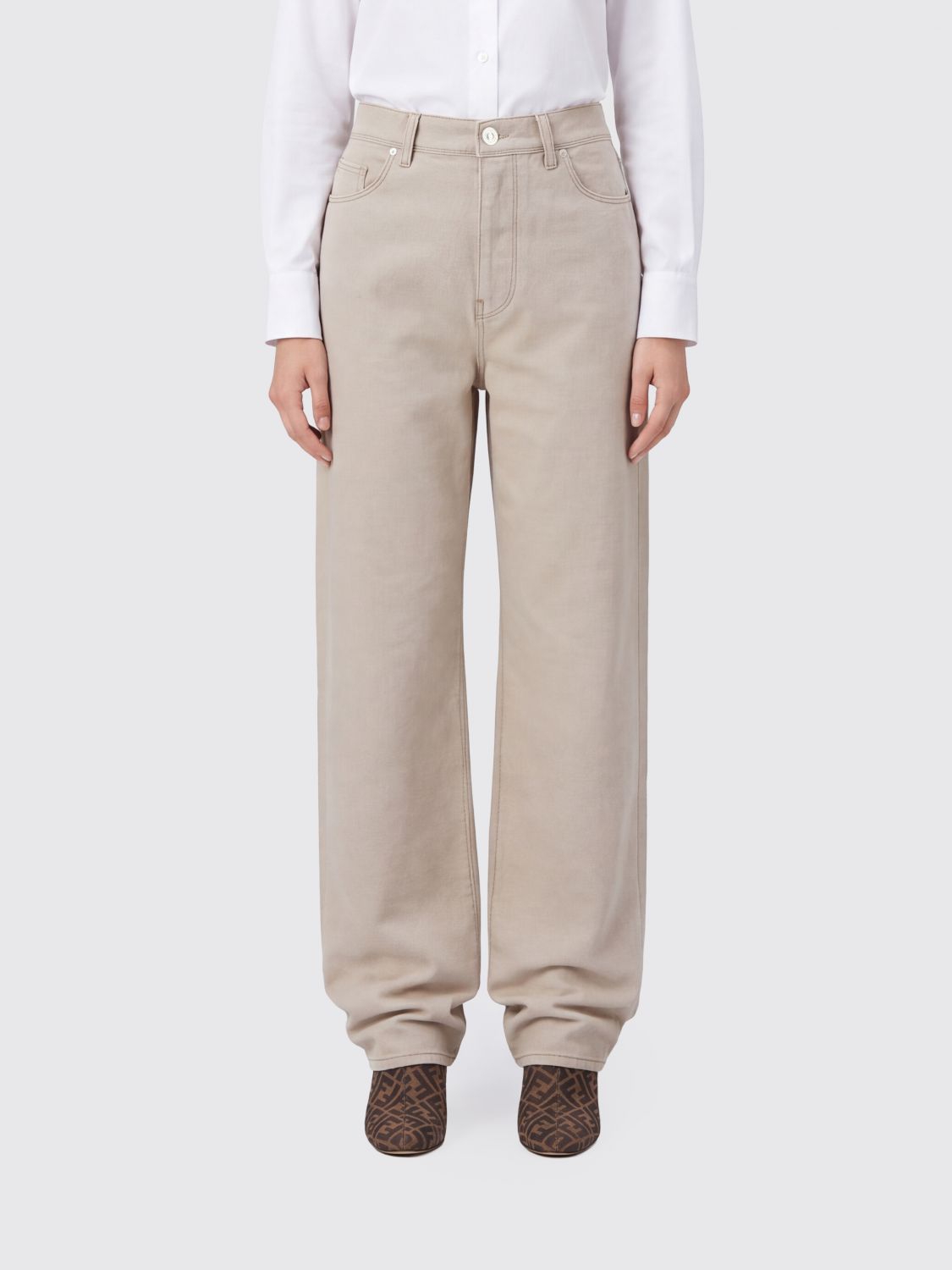 FENDI VAQUEROS: Vaqueros mujer Fendi, Marfil - Img 1