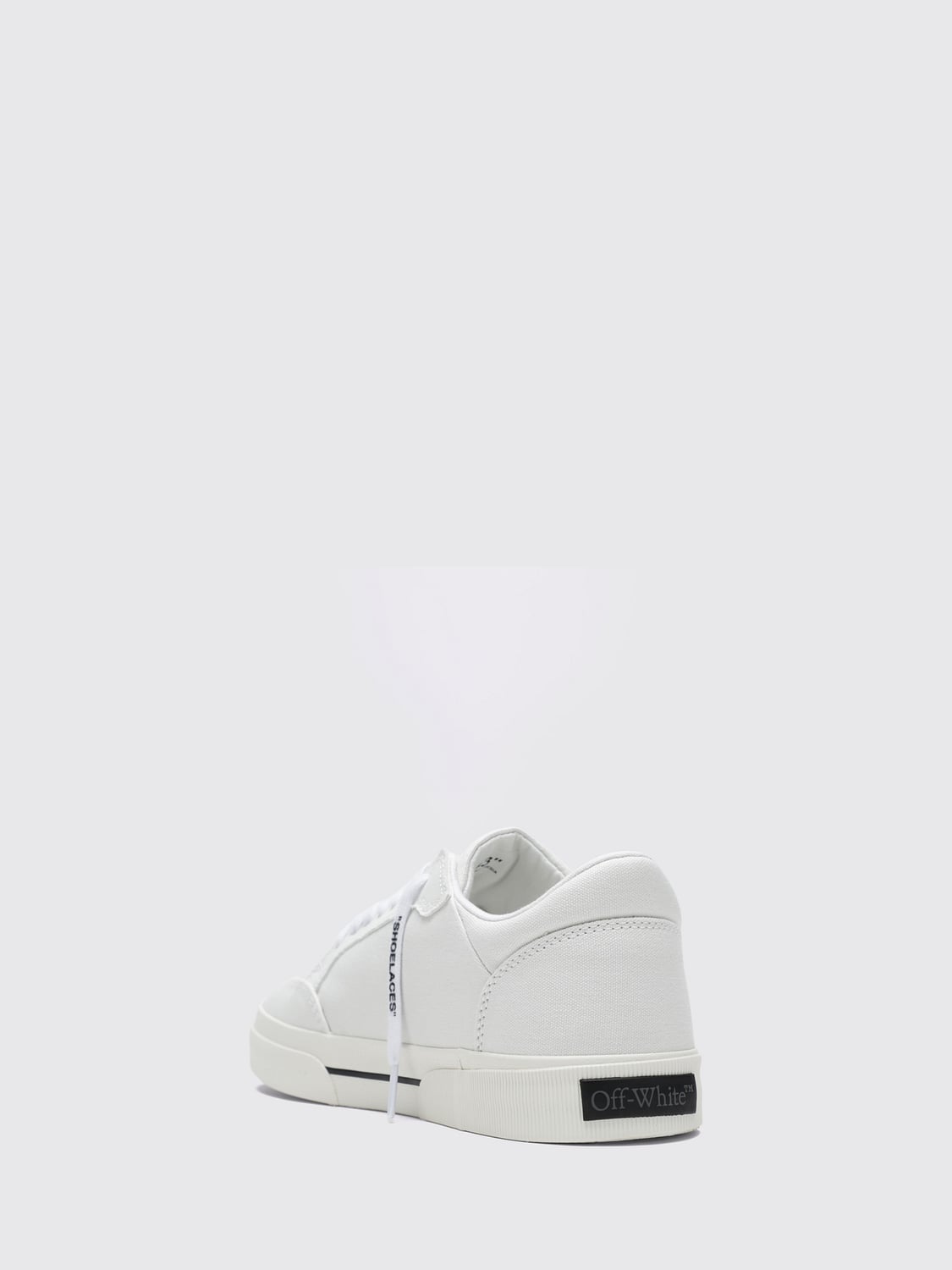 OFF-WHITE SNEAKERS: Sneakers Vulcanized Off-White in canvas con logo Arrow e suola in gomma, Bianco - Img 3