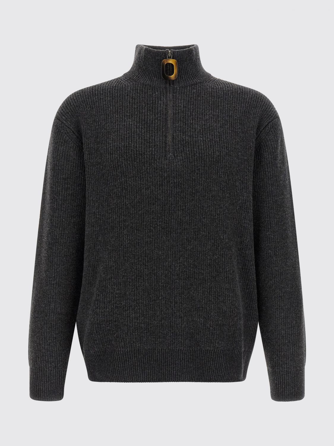 JW ANDERSON PULLOVER: Pullover mit hohem Kragen und halbem Reißverschluss JW Anderson aus Wollmischung, Grau - Img 2