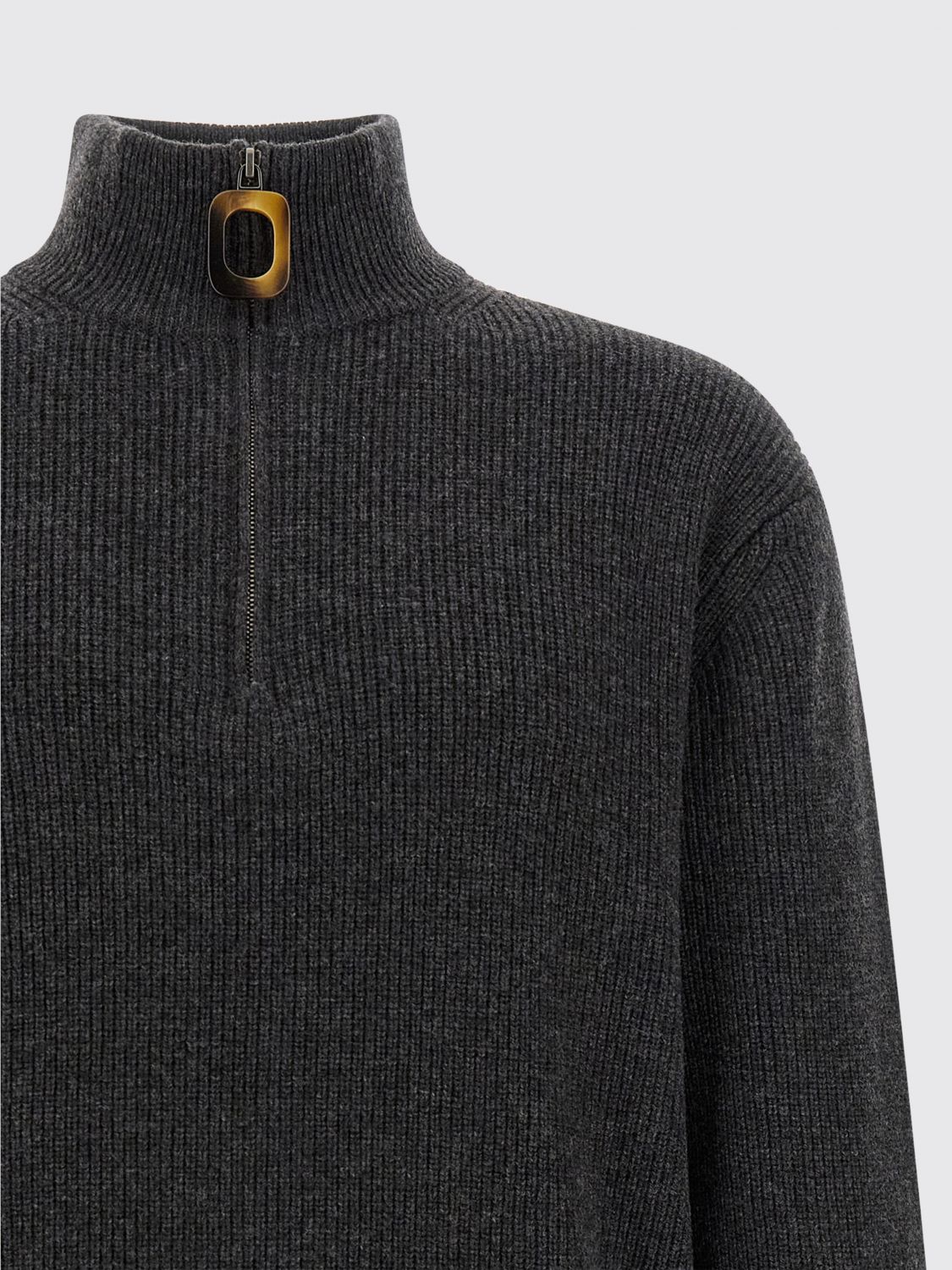 JW ANDERSON PULLOVER: Pullover mit hohem Kragen und halbem Reißverschluss JW Anderson aus Wollmischung, Grau - Img 4