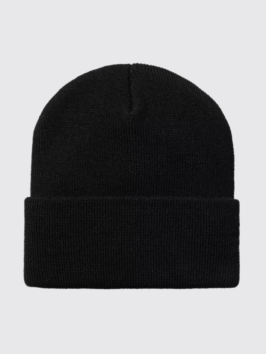CARHARTT WIP HAT: Acrylic Beanie Hat Carhartt WIP with Cuffed Brim and Embroidered Logo, Black - Img 2