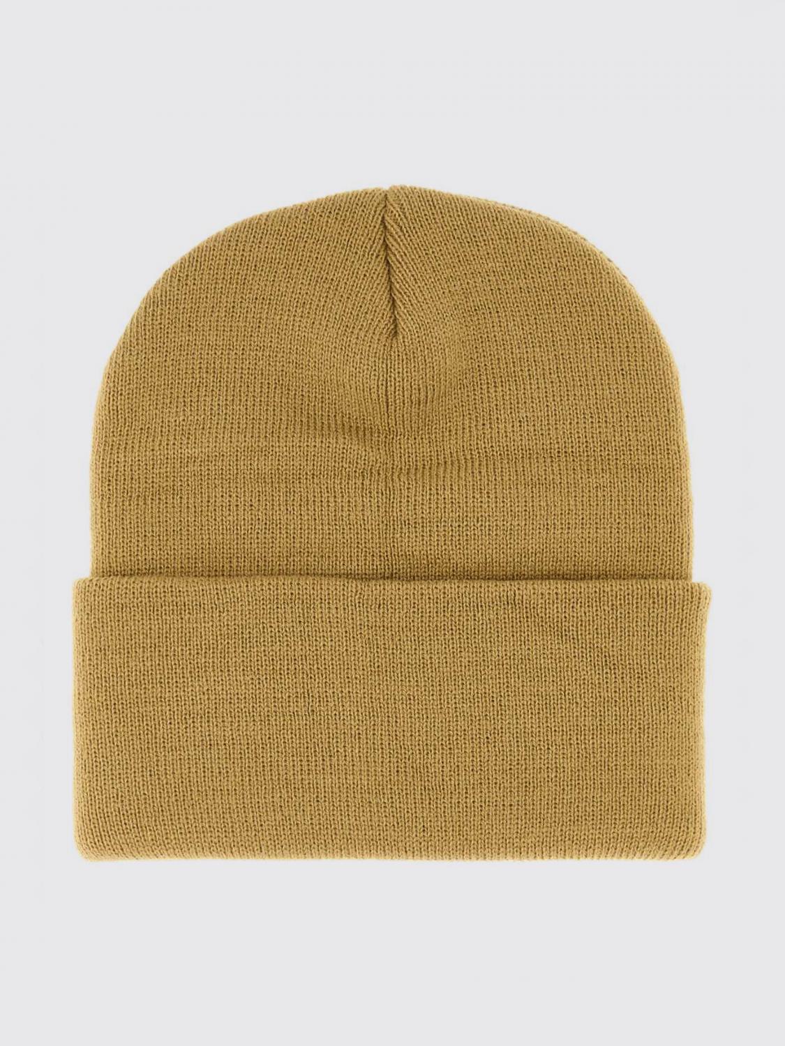 CARHARTT WIP HAT: Acrylic Beanie Hat Carhartt WIP with Cuffed Brim and Embroidered Logo, Brown - Img 2