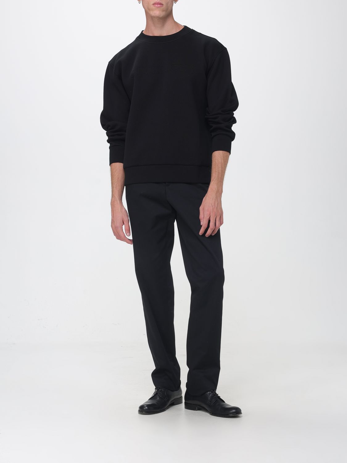 GIVENCHY SWEATSHIRT: Givenchy Rundhals-Sweatshirt aus Baumwollmischung mit überschnittenen Schultern, Schwarz - Img 2