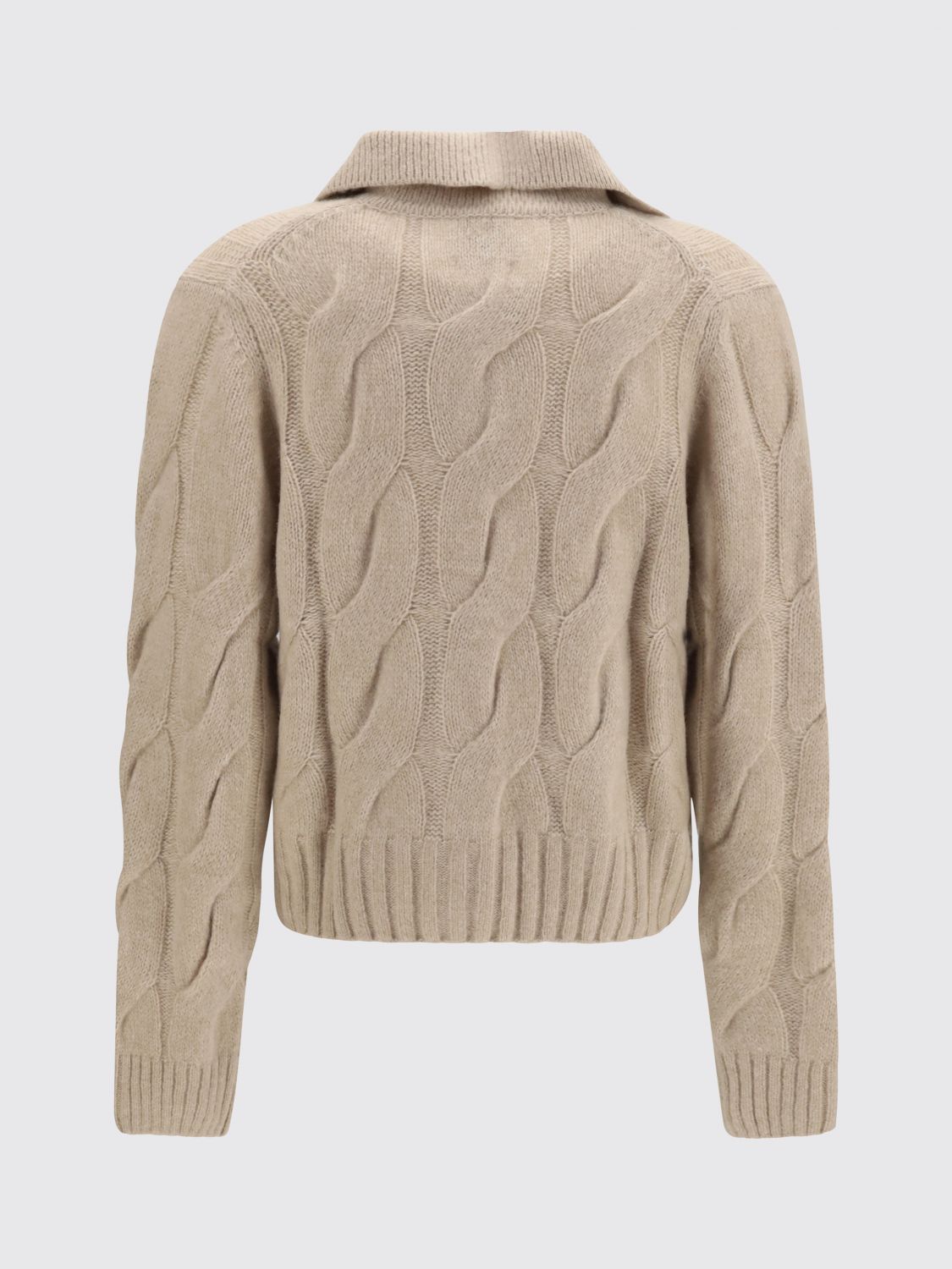 ALLUDE PULLOVER: Cardigan Allude aus Kaschmir und Seide mit klassischem Kragen und Knopfverschluss, Olive - Img 3