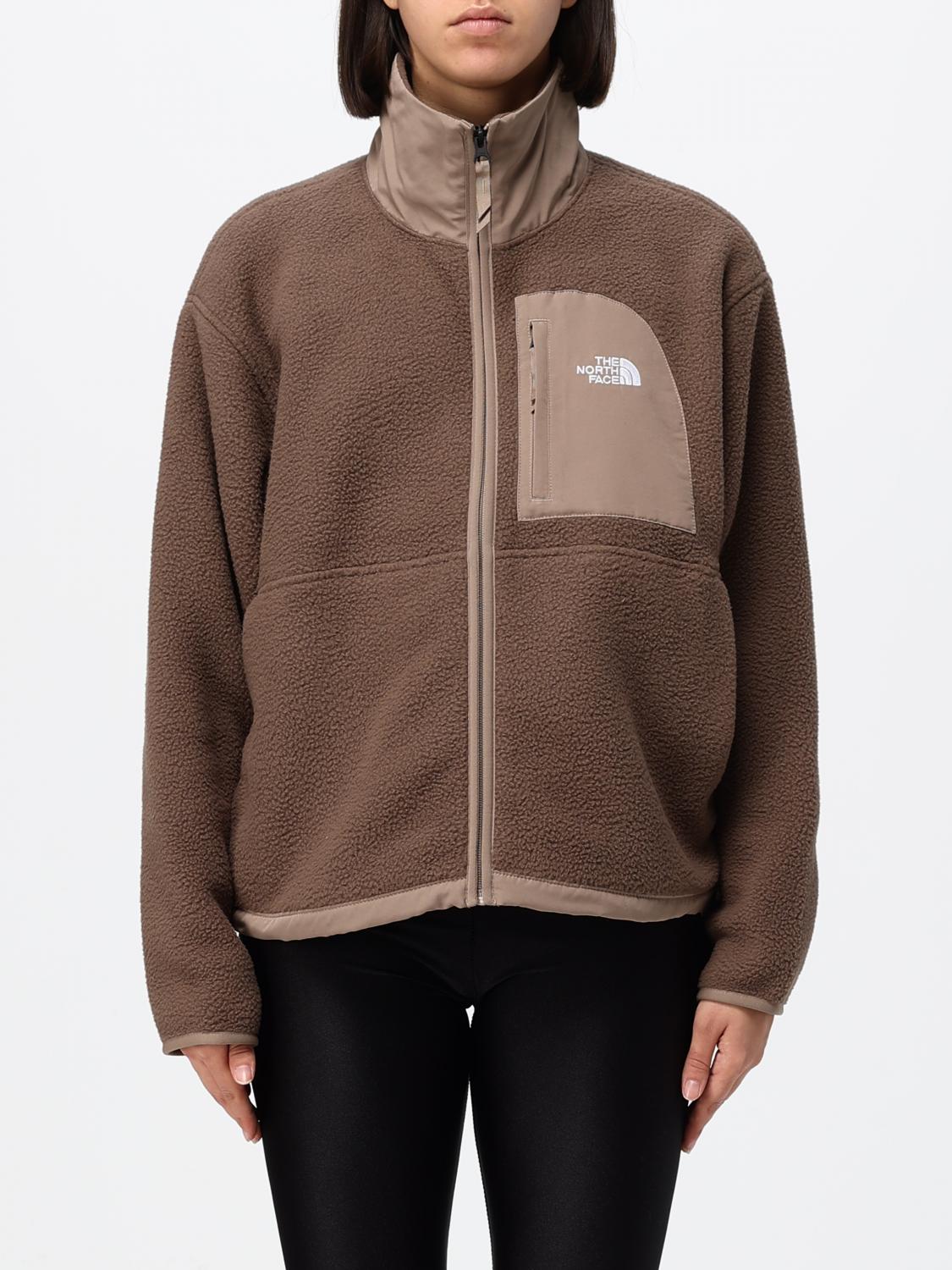THE NORTH FACE 外套: THE NORTH FACE Yumiori Off-Peak 高领对比色徽标抓绒夹克, 棕色 - Img 1
