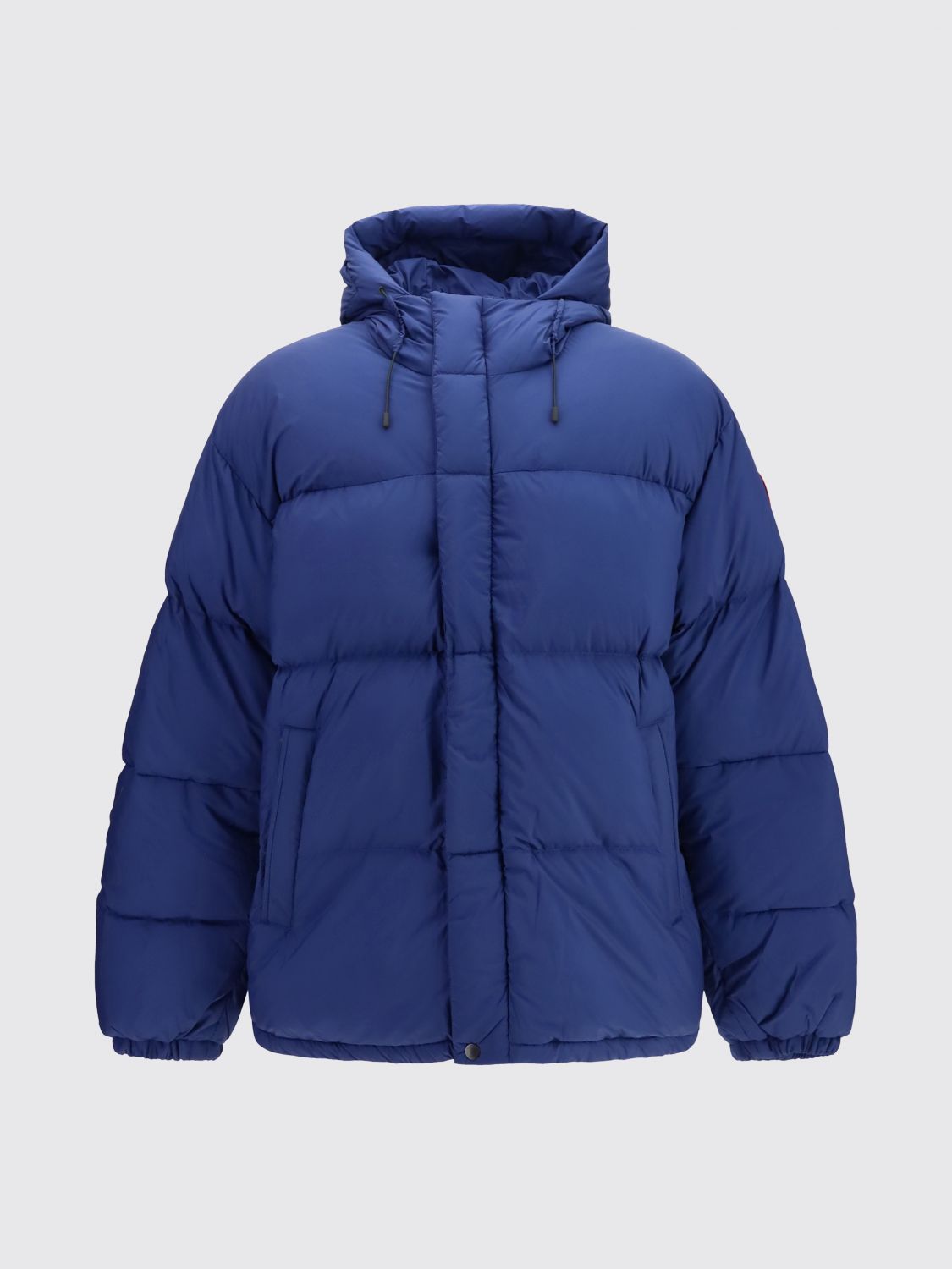 CANADA GOOSE CHAQUETA: Chaqueta de plumas acolchada con capucha Canada Goose de nailon con parche del logo, Azul Marino - Img 2