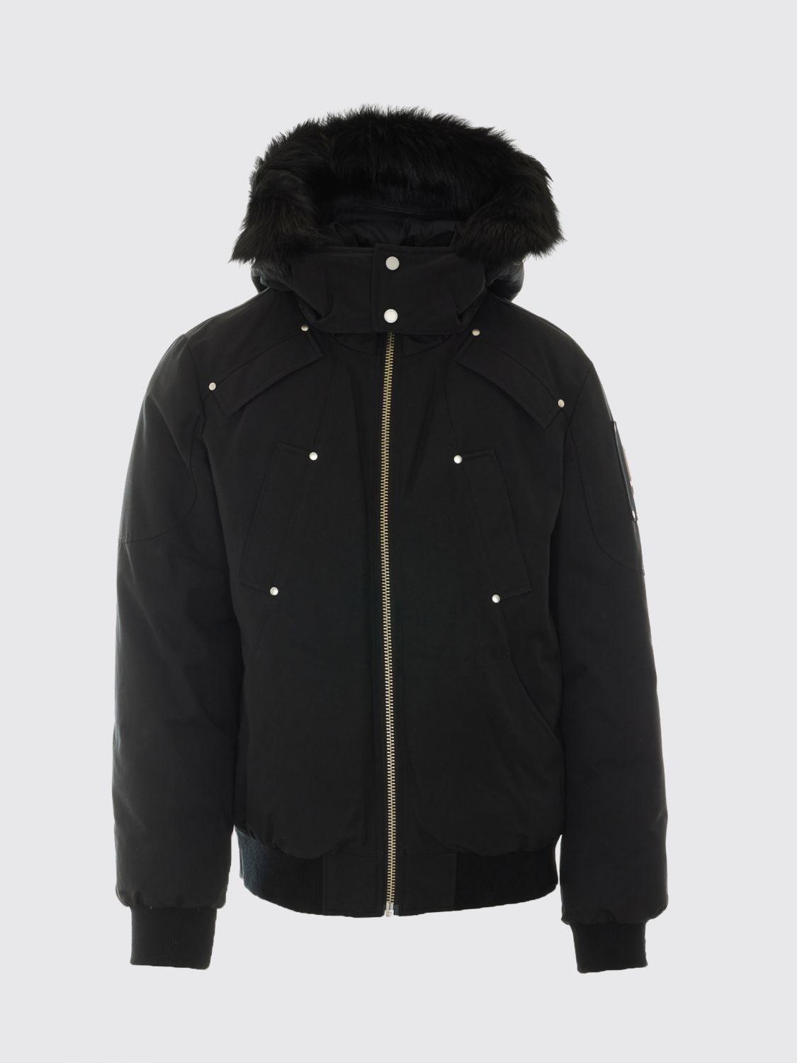 MOOSE KNUCKLES JACKET: Moose Knuckles Padded Cotton-Blend Bomber Jacket with Hood, Black 1 - Img 2