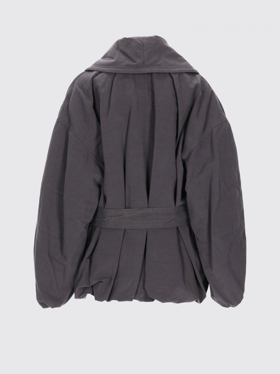 ISABEL MARANT GIACCA: Piumino Isabel Marant Volinda imbottito con collo a scialle e cintura in vita, Grigio - Img 3