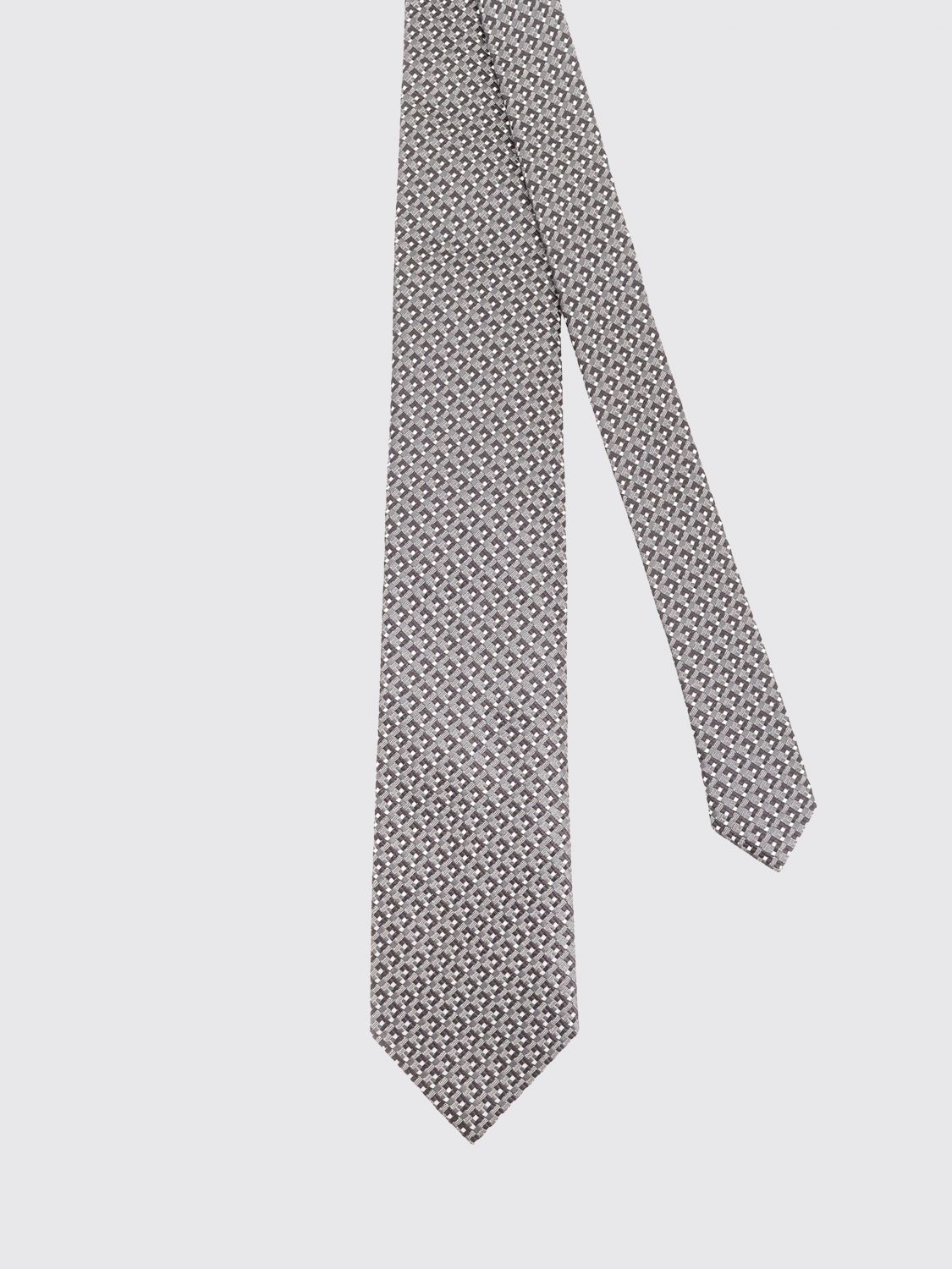 TOM FORD TIE: Tom Ford All-Over Graphic Print Pure Silk Tie, Charcoal - Img 1