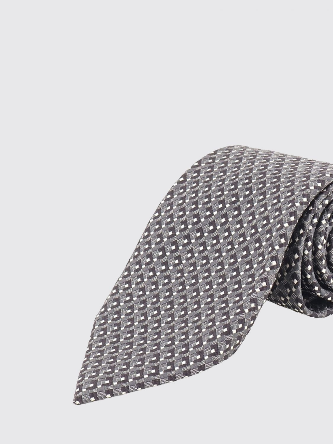 TOM FORD TIE: Tom Ford All-Over Graphic Print Pure Silk Tie, Charcoal - Img 2