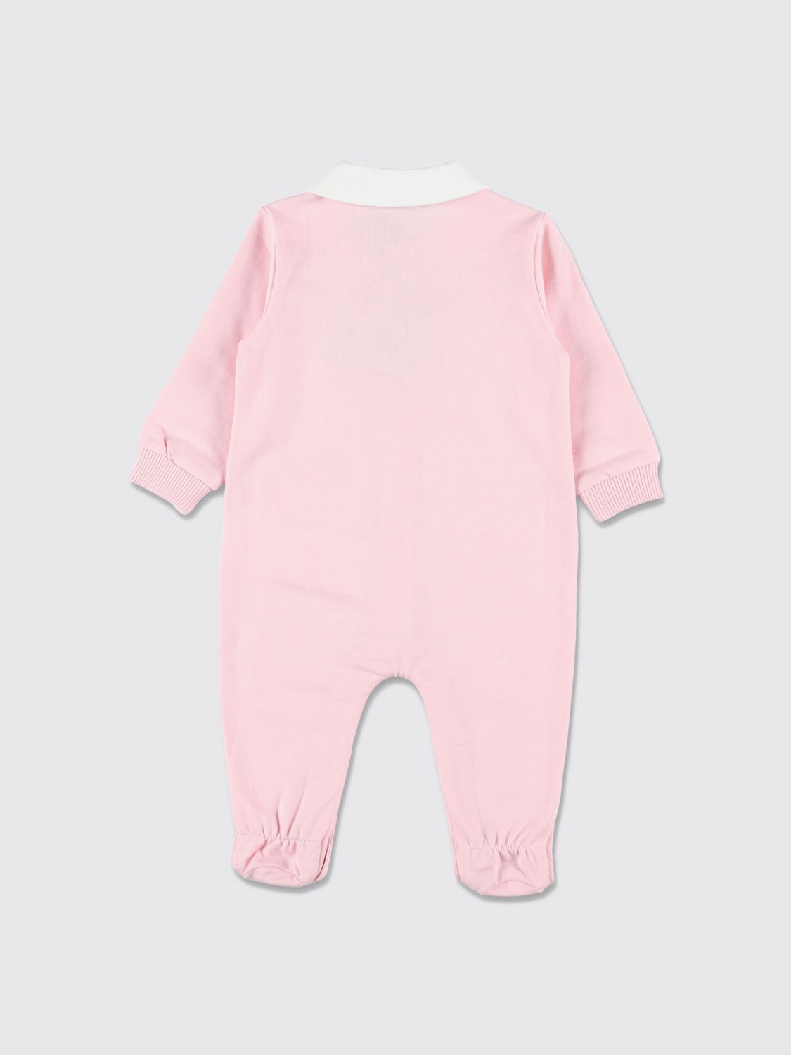 MOSCHINO OVERALL: Moschino Jungen-Strampler aus Baumwolle mit Teddybär-Print und Füßen, Pink - Img 2