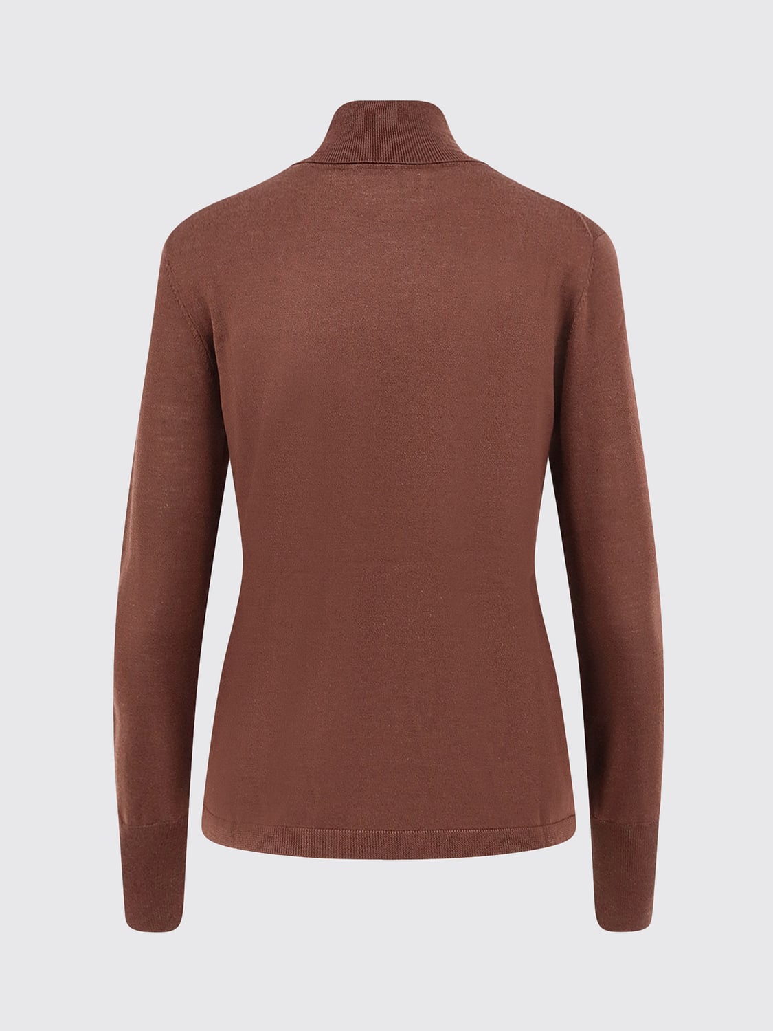 ASPESI MAGLIA: Dolcevita slim fit Aspesi in pura lana vergine con bordi a costine, Marrone - Img 3