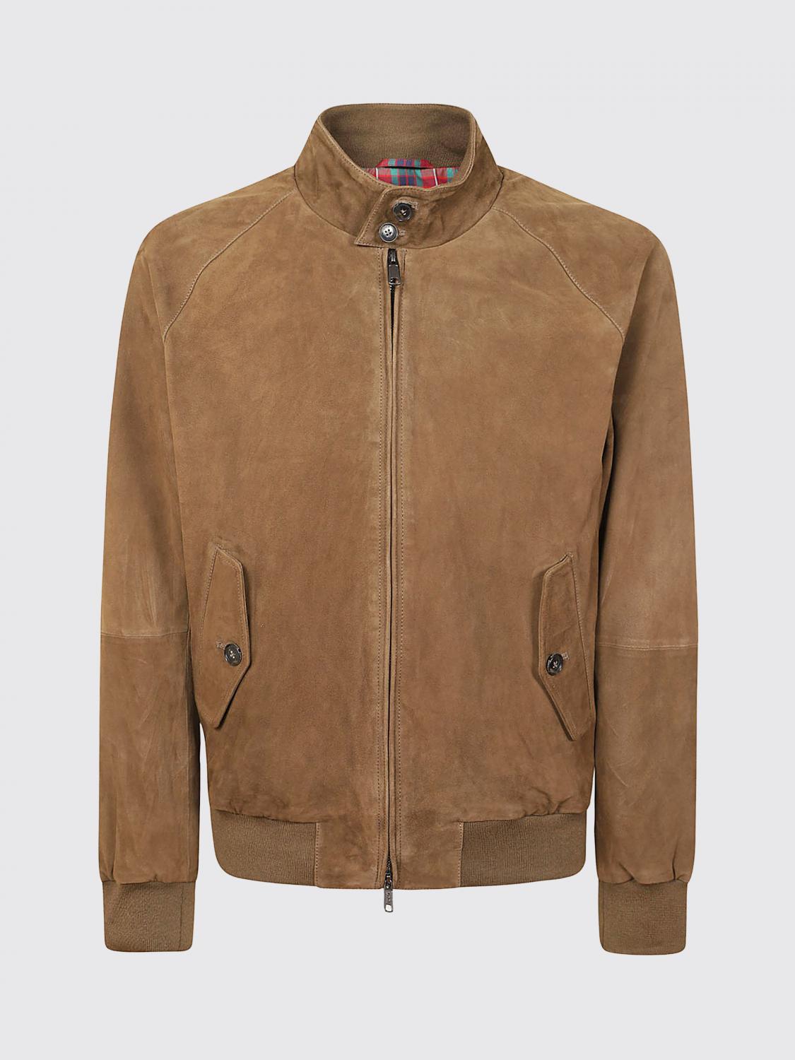 BARACUTA JACKET: Baracuta Suede Bomber Jacket with High Collar and Zip Closure, Green - Img 2