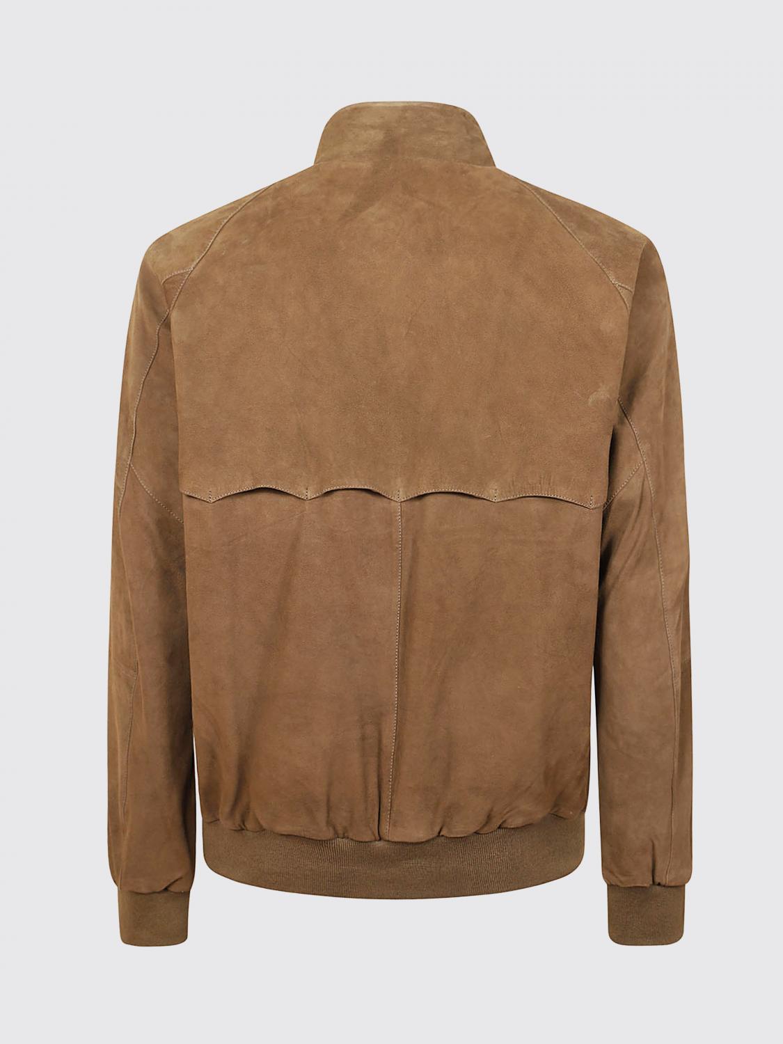 BARACUTA JACKET: Baracuta Suede Bomber Jacket with High Collar and Zip Closure, Green - Img 3