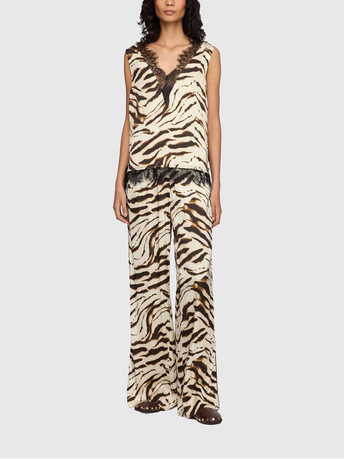 GANNI HOSE: Hose damen Ganni, Cream - Img 2