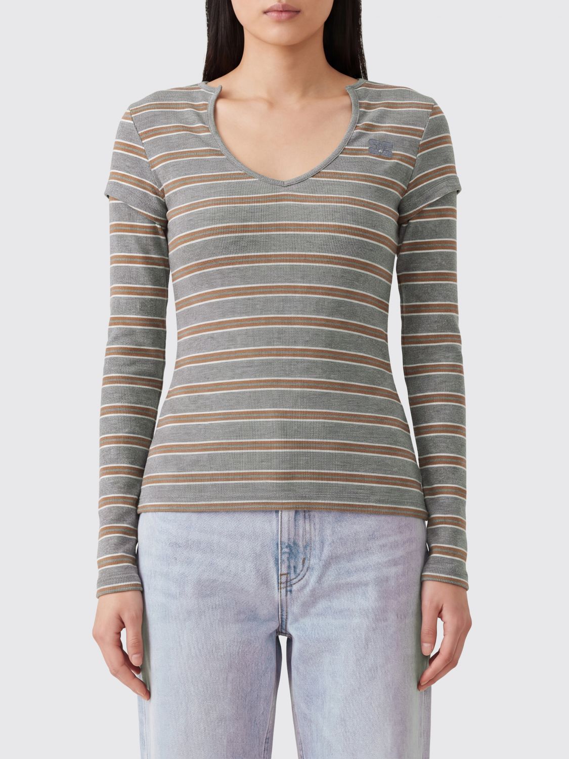 GANNI CAMISA: Camisa mujer Ganni, Rayado - Img 1