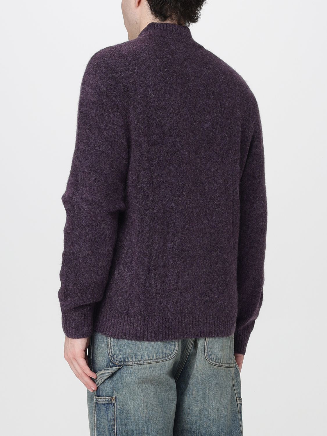 CARHARTT WIP SWEATER: Curtis Wool Blend Turtleneck Zip-Up Cardigan CARHARTT WIP, Violet - Img 3